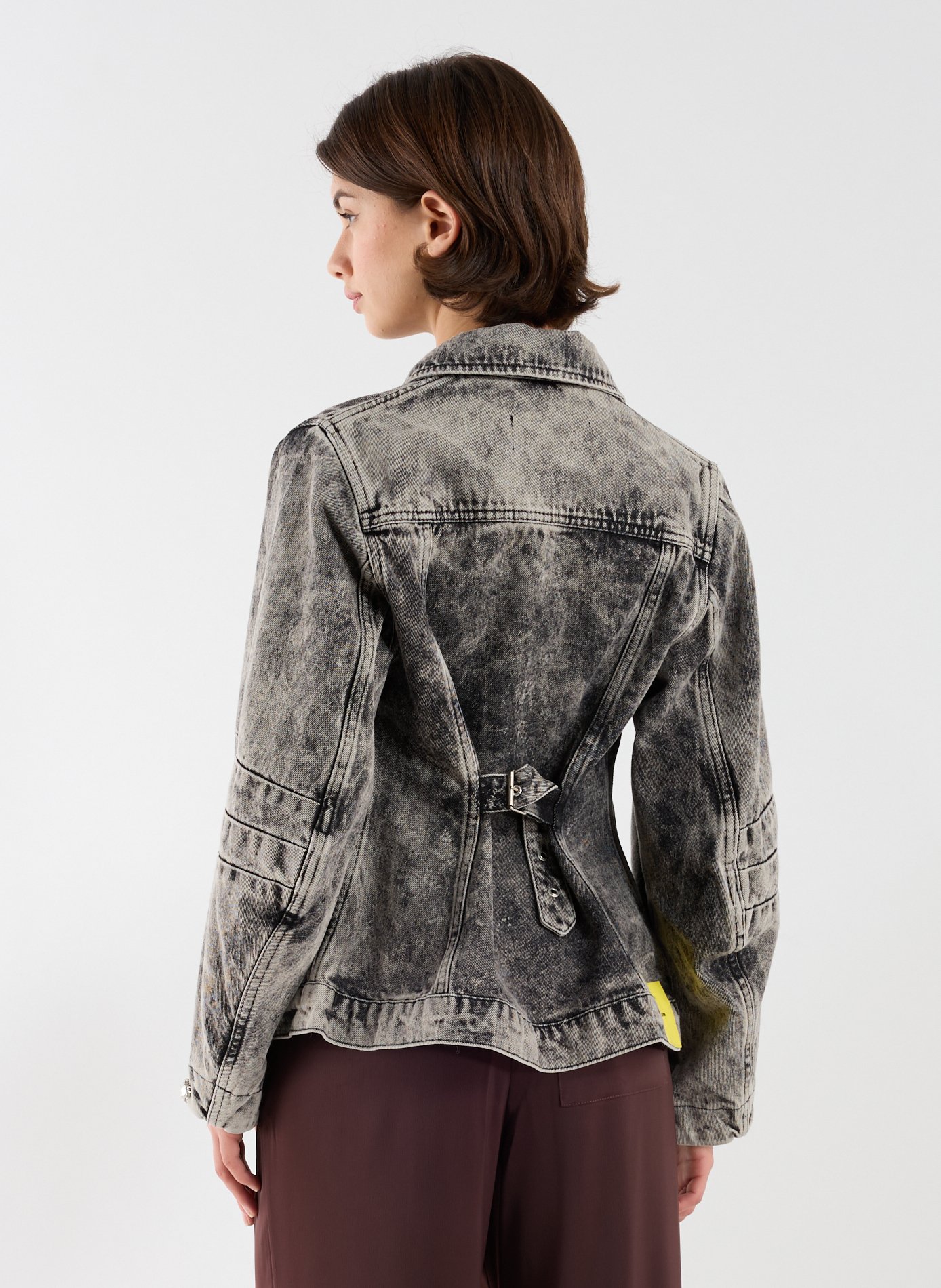 Veste délavée col classique en coton MARQUES ALMEIDA Noir