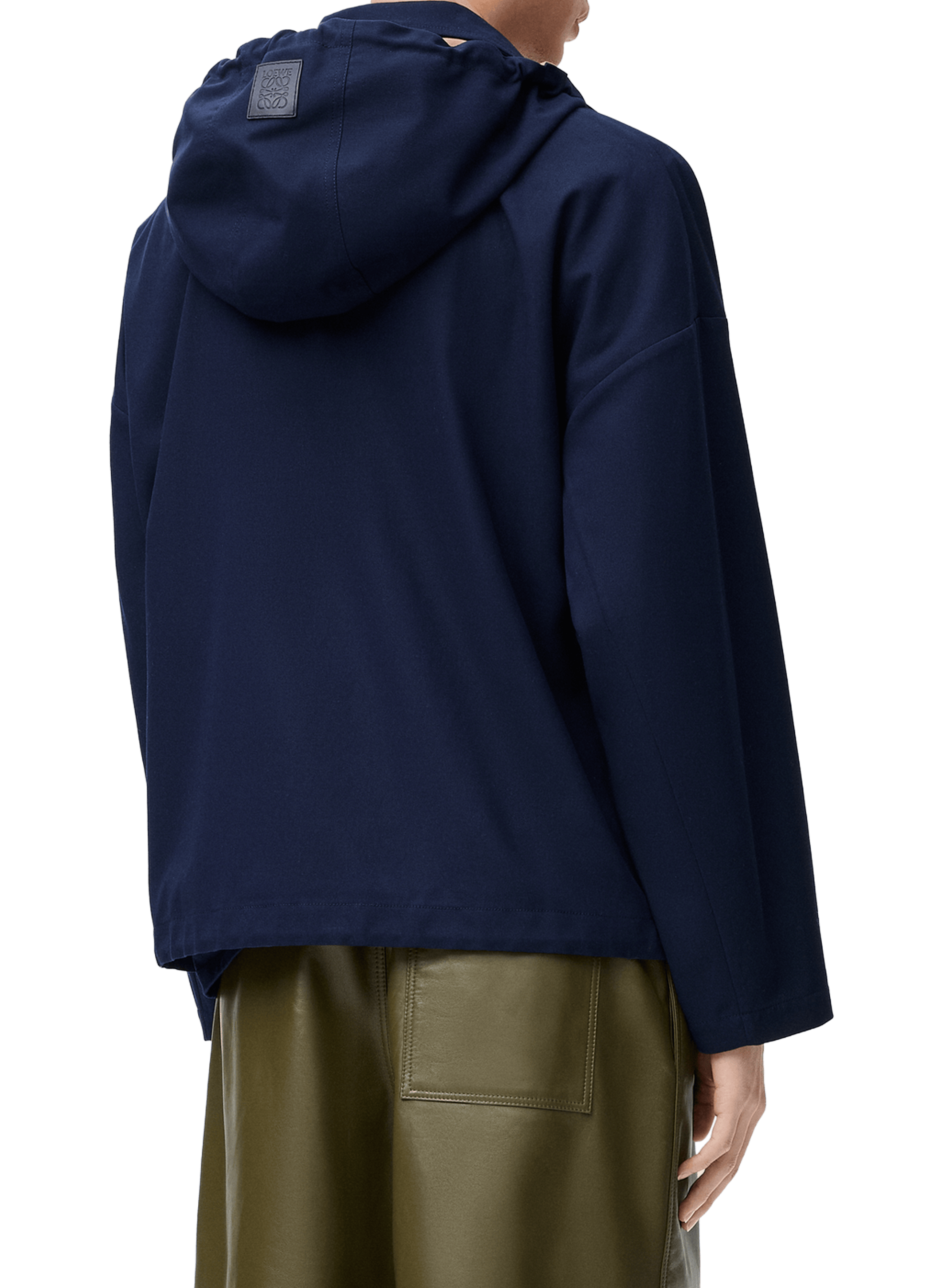 Cotton twill hooded jacket LOEWE Blue