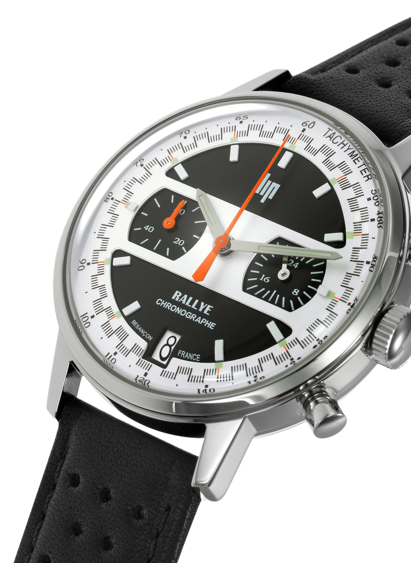 Montre à quartz en cuir LIP Noir