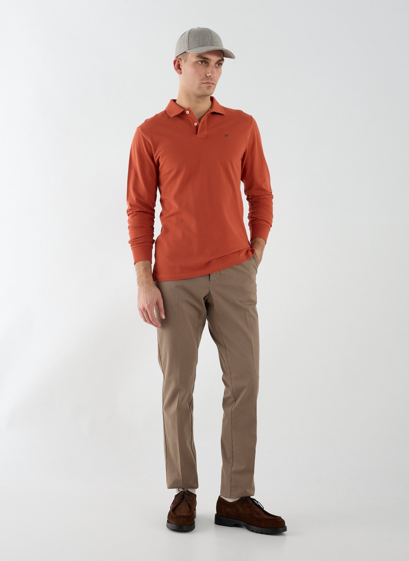 Long sleeve polo shirt HACKETT Beige