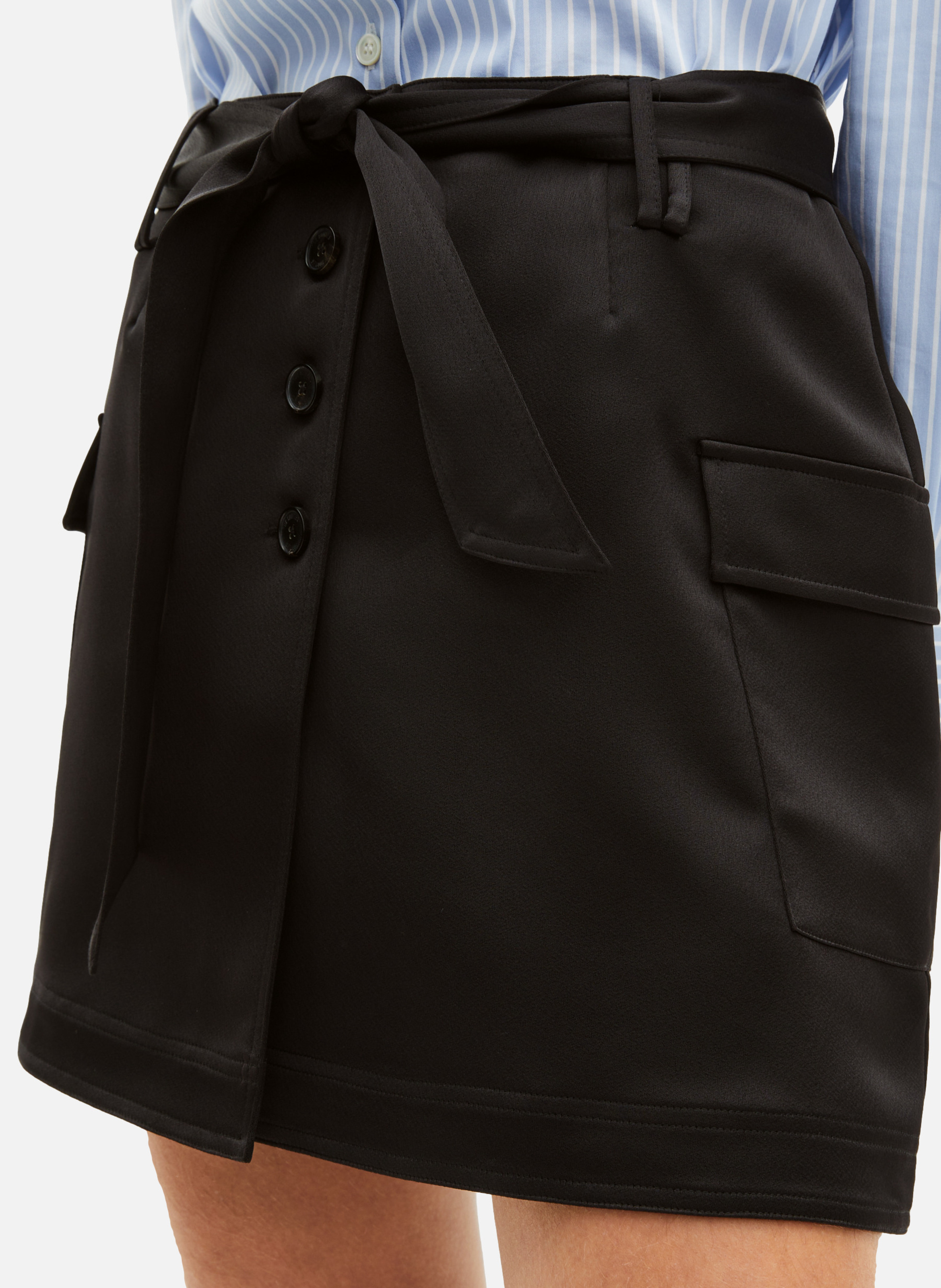 Jupe courte en satin THE KOOPLES Noir