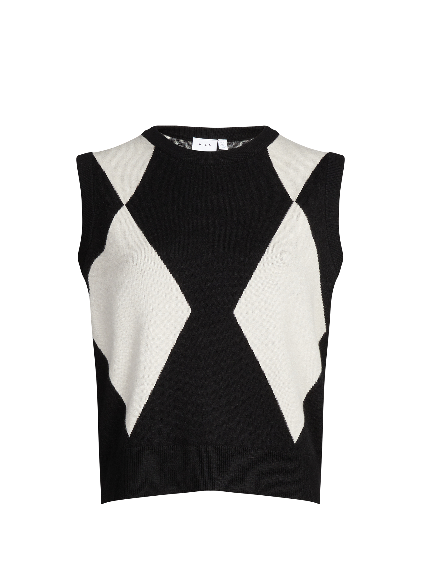 Gilet sans manches à carreaux VILA Noir