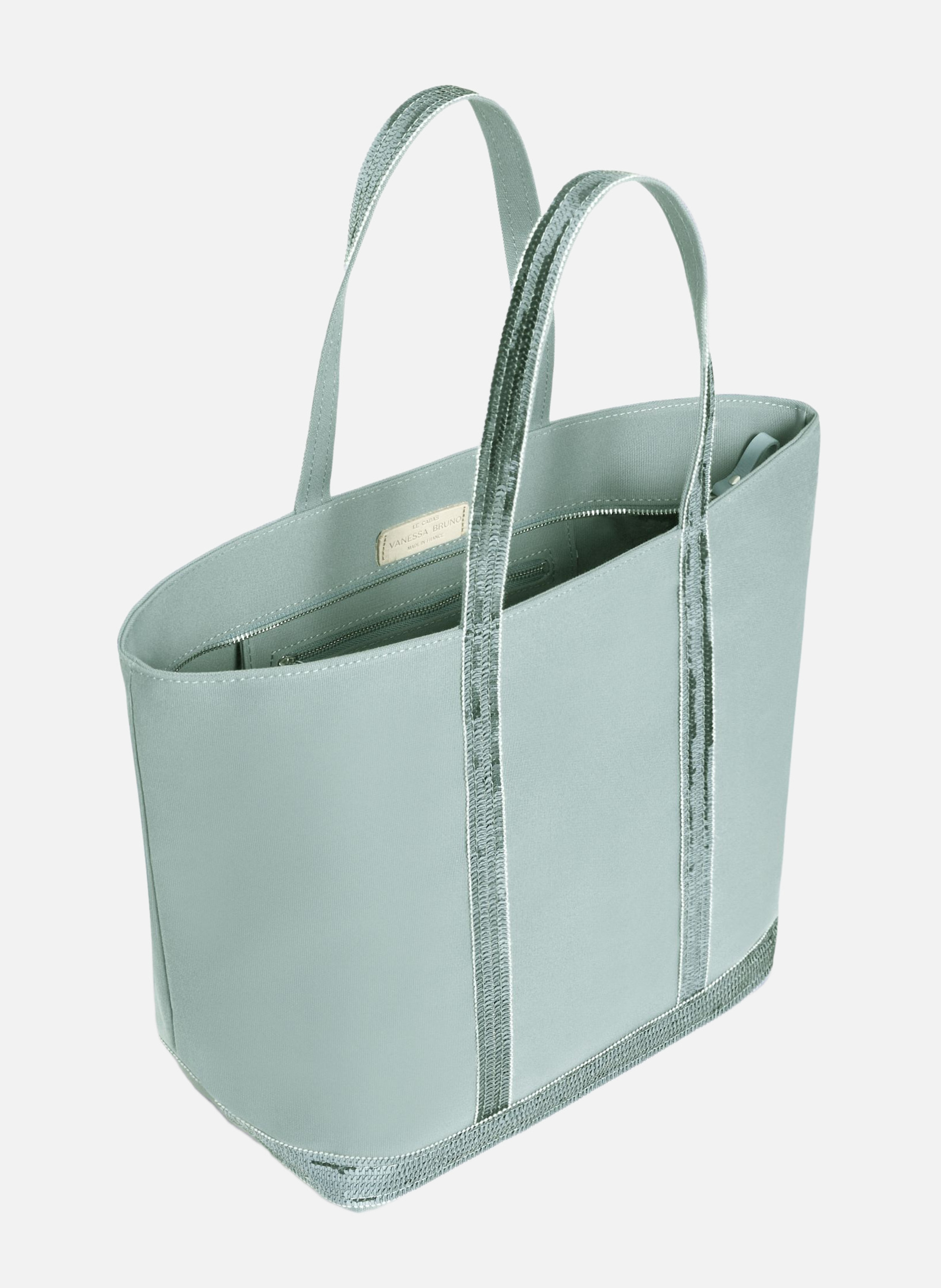 Cabas l zippé en toile VANESSA BRUNO Vert