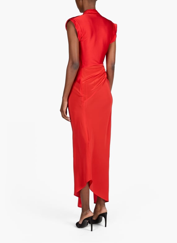 Fitted long silk dress Red Victoria beckham - Women | Printemps.com Fitted long silk dress Red Victoria beckham - Women | Printemps.com