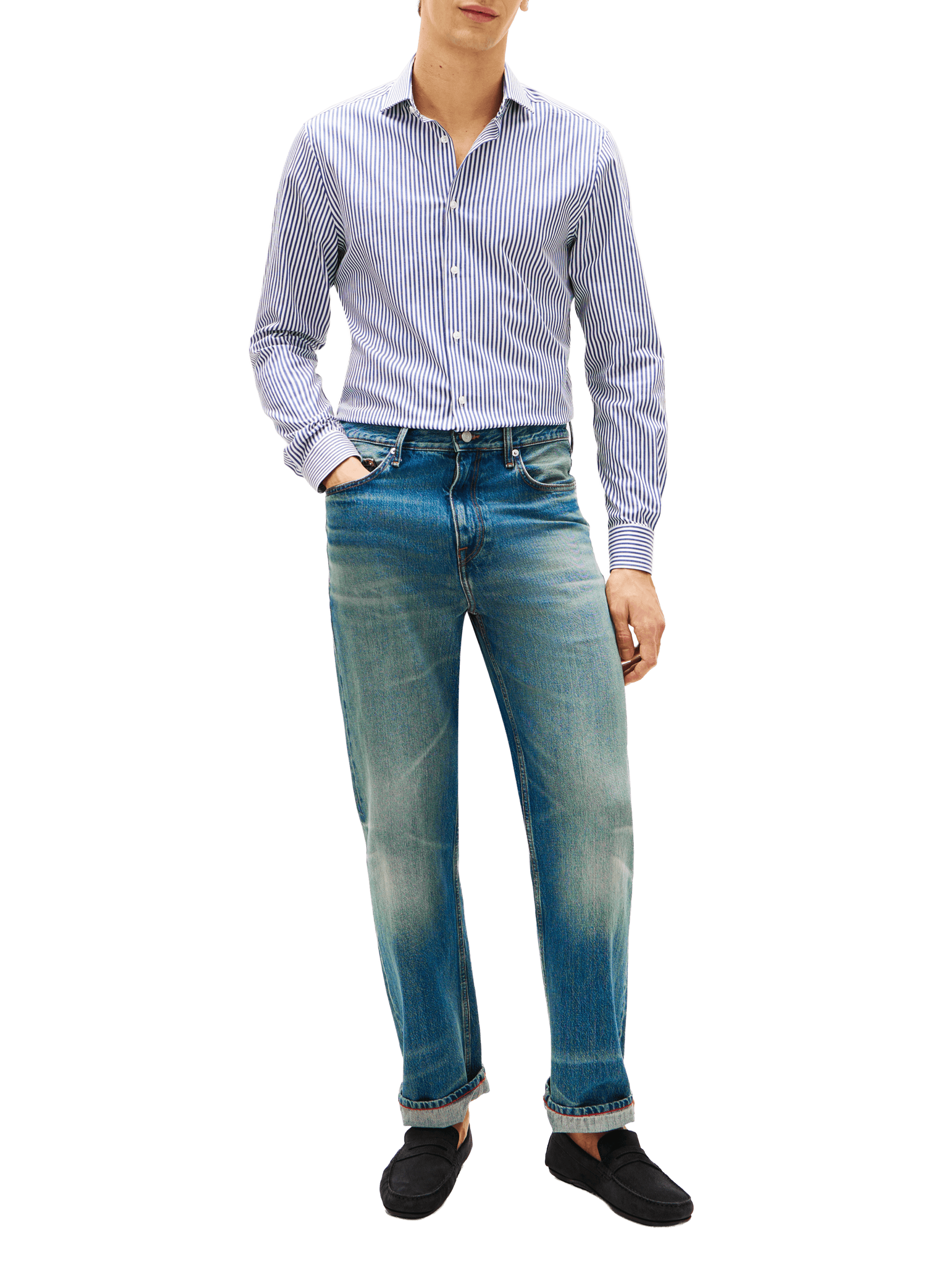 Suede cow leather loafers TOMMY HILFIGER Blue