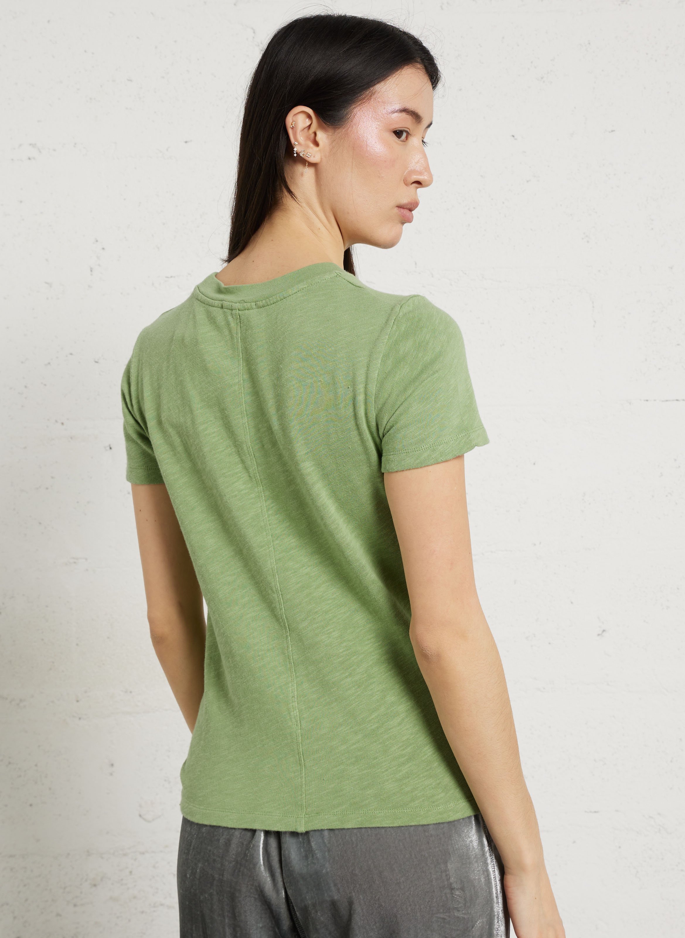 Tee-shirt col rond droit en coton sonoma AMERICAN VINTAGE Vert