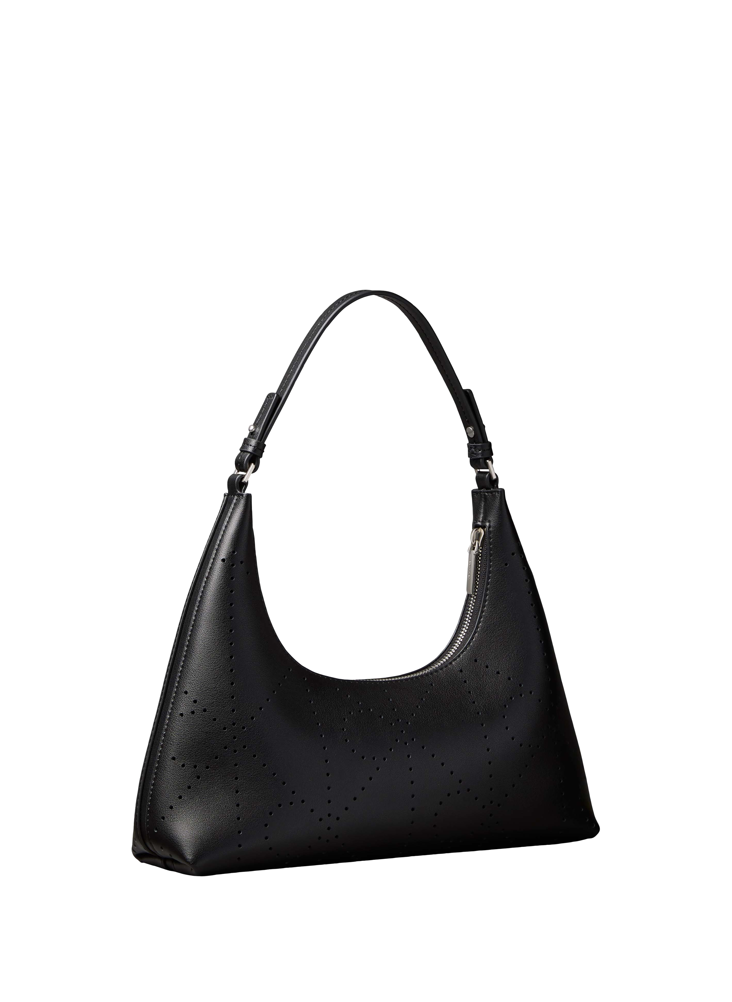 Sac épaule perforation logo en cuir CALVIN KLEIN Black
