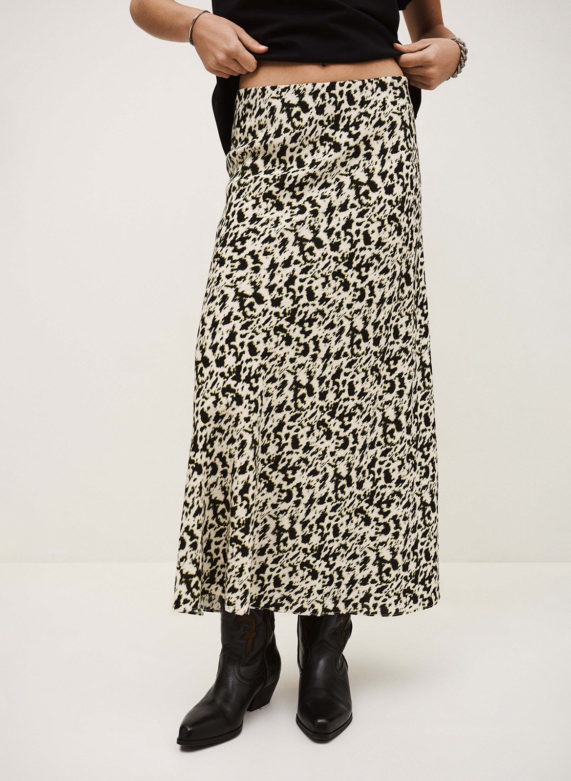 Jupe midi imprimée paena BA&SH Beige