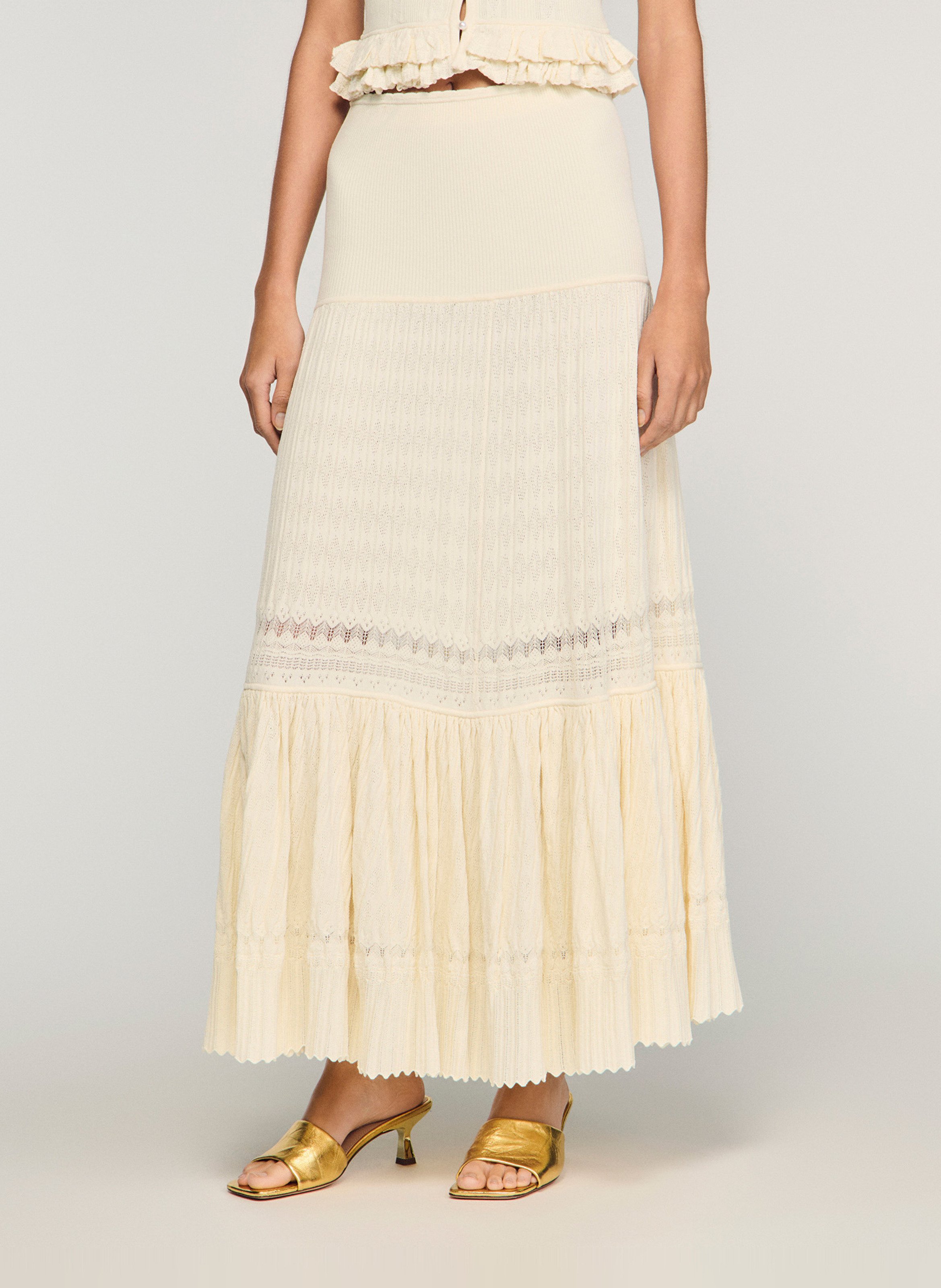 Jupe longue SANDRO Beige