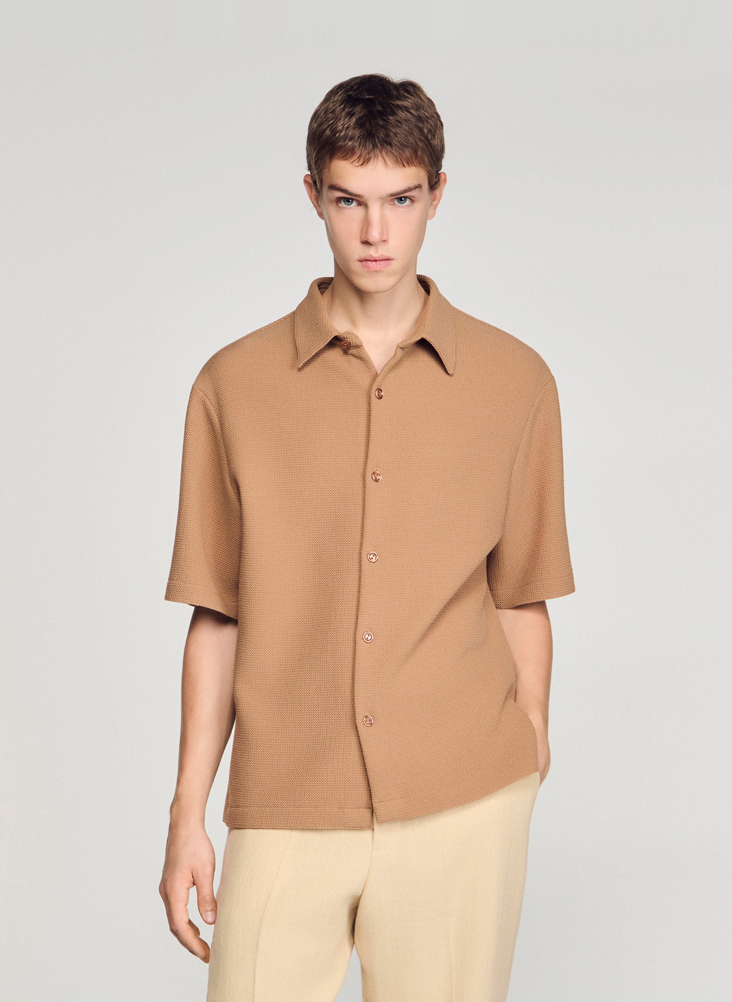 Polo regular-fit SANDRO Marron