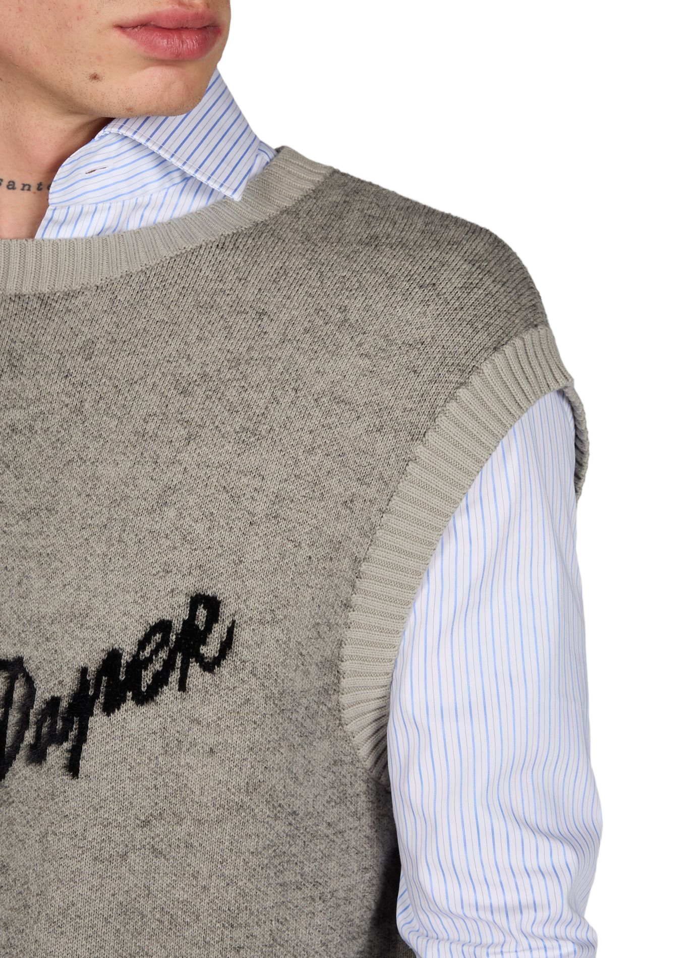 Oversized round neck cotton sweater DAILY PAPER Grey