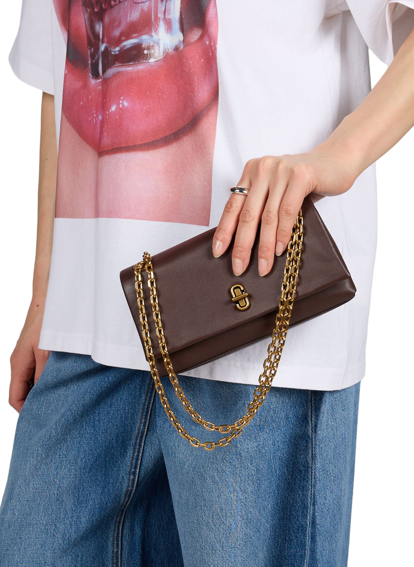 Handbag The Chain Wallet 2 MARC JACOBS Brown