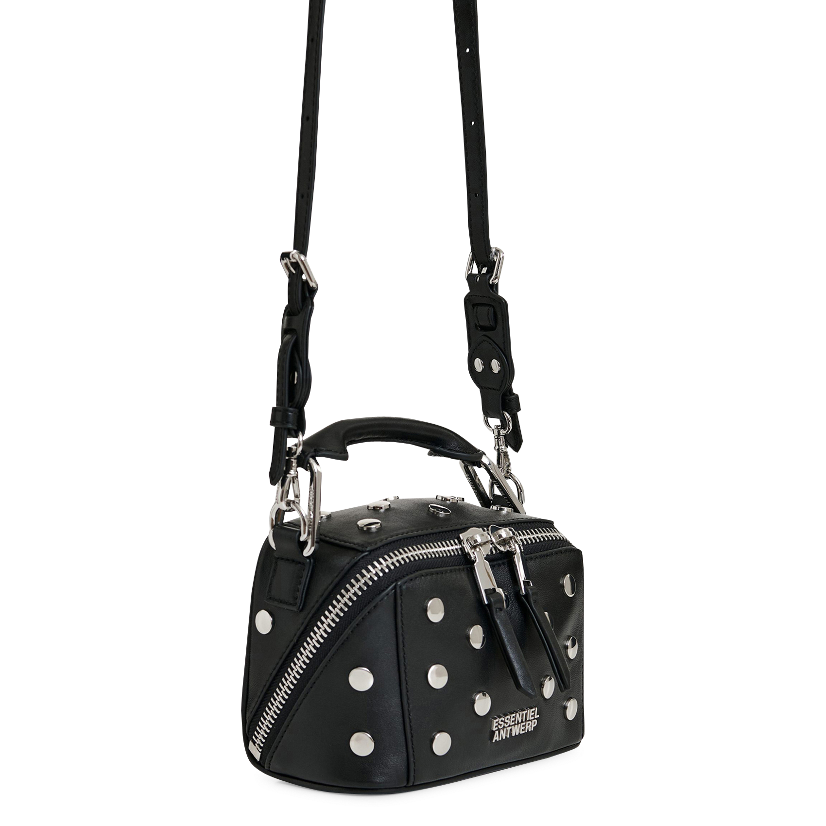 Sac bandoulière en cuir jeri ESSENTIEL ANTWERP Noir