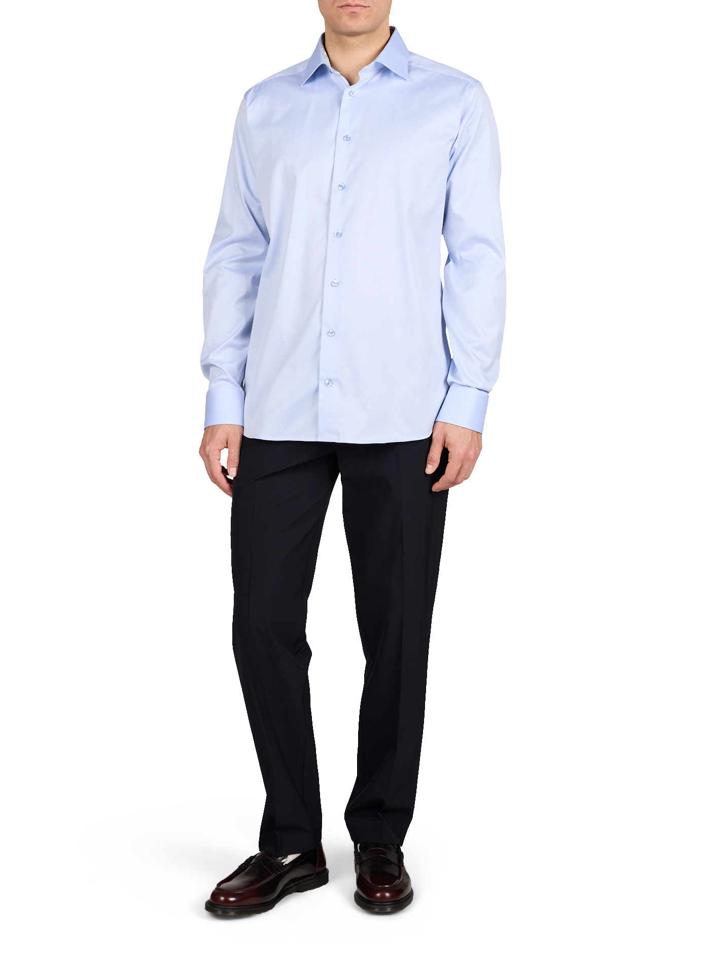 Chemise slim en coton ETON Bleu