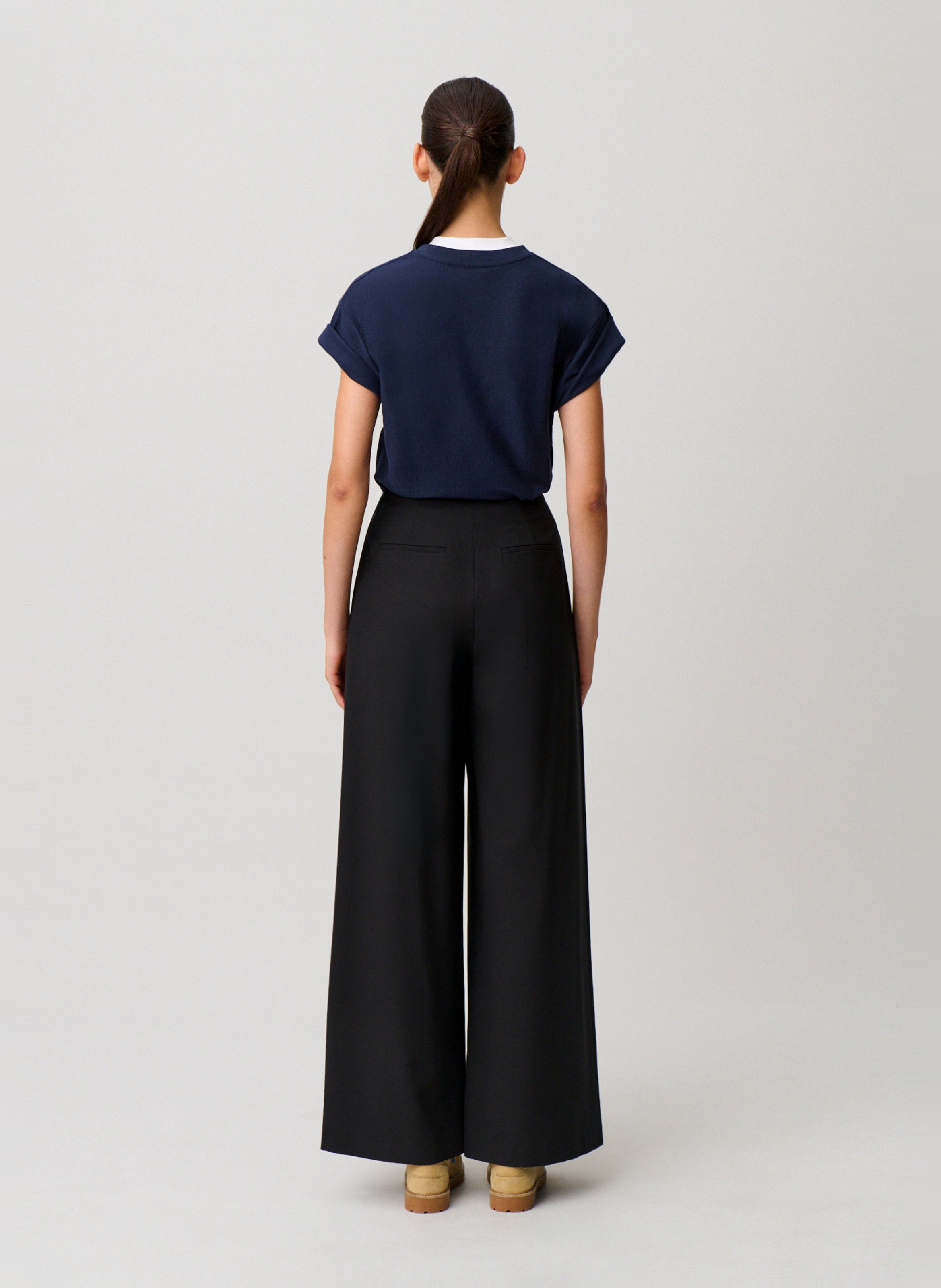 Pantalon large plissé CLAUDIE PIERLOT Noir