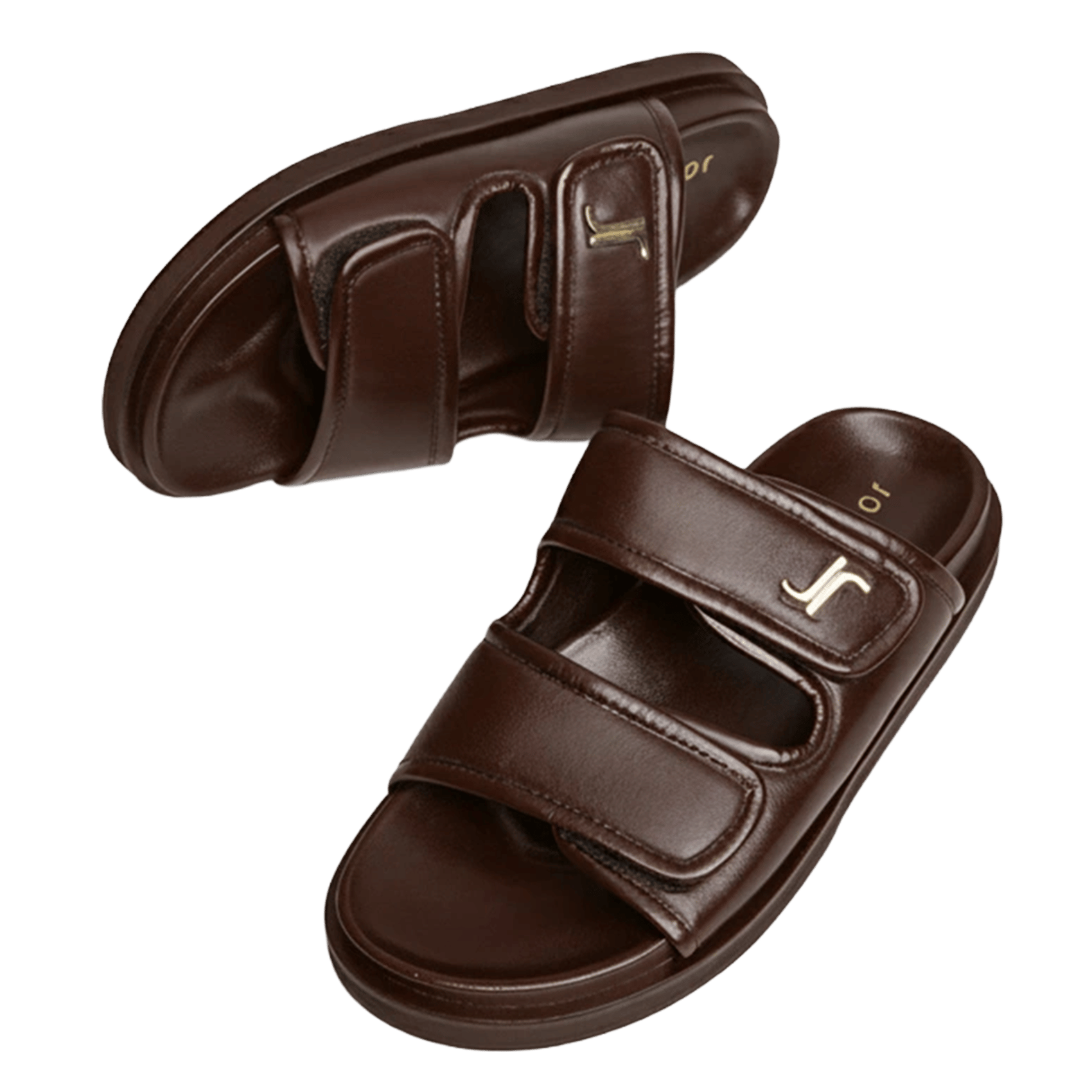 Sandales plates en cuir win | Marron JONAK Femme