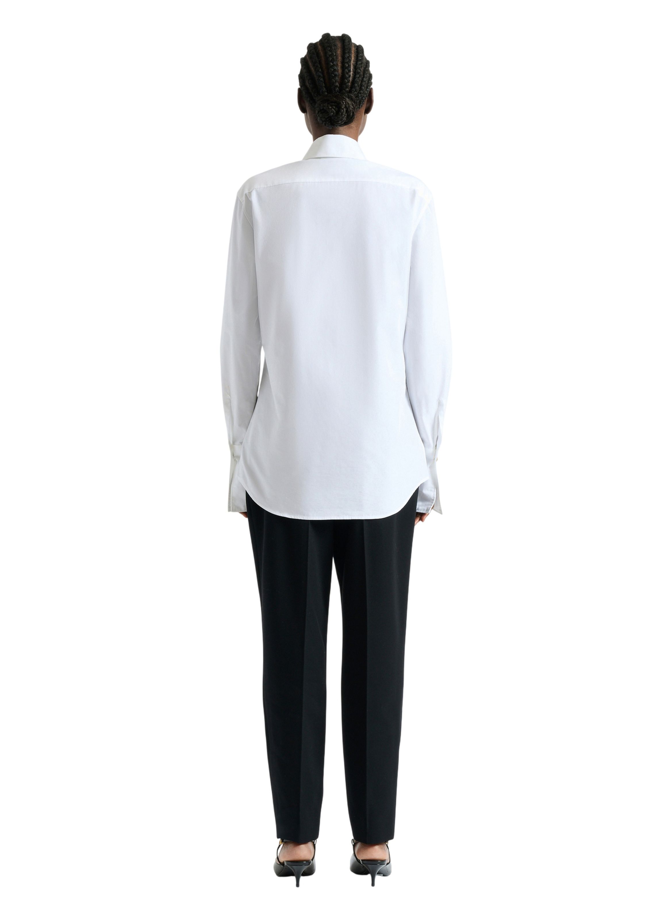 Chemise en popeline de coton BALMAIN Blanc