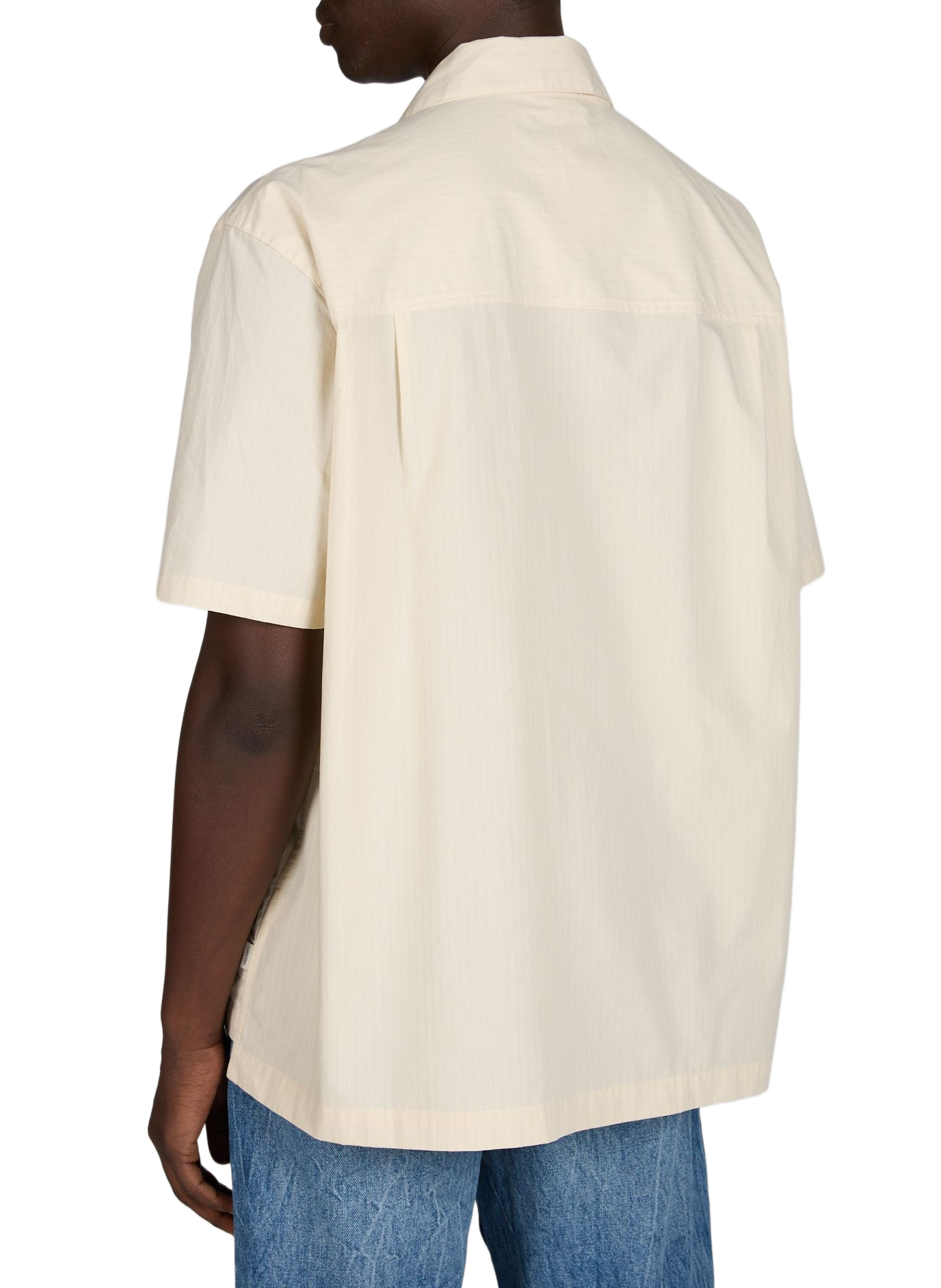 Short-sleeved striped cotton shirt CALVIN KLEIN White