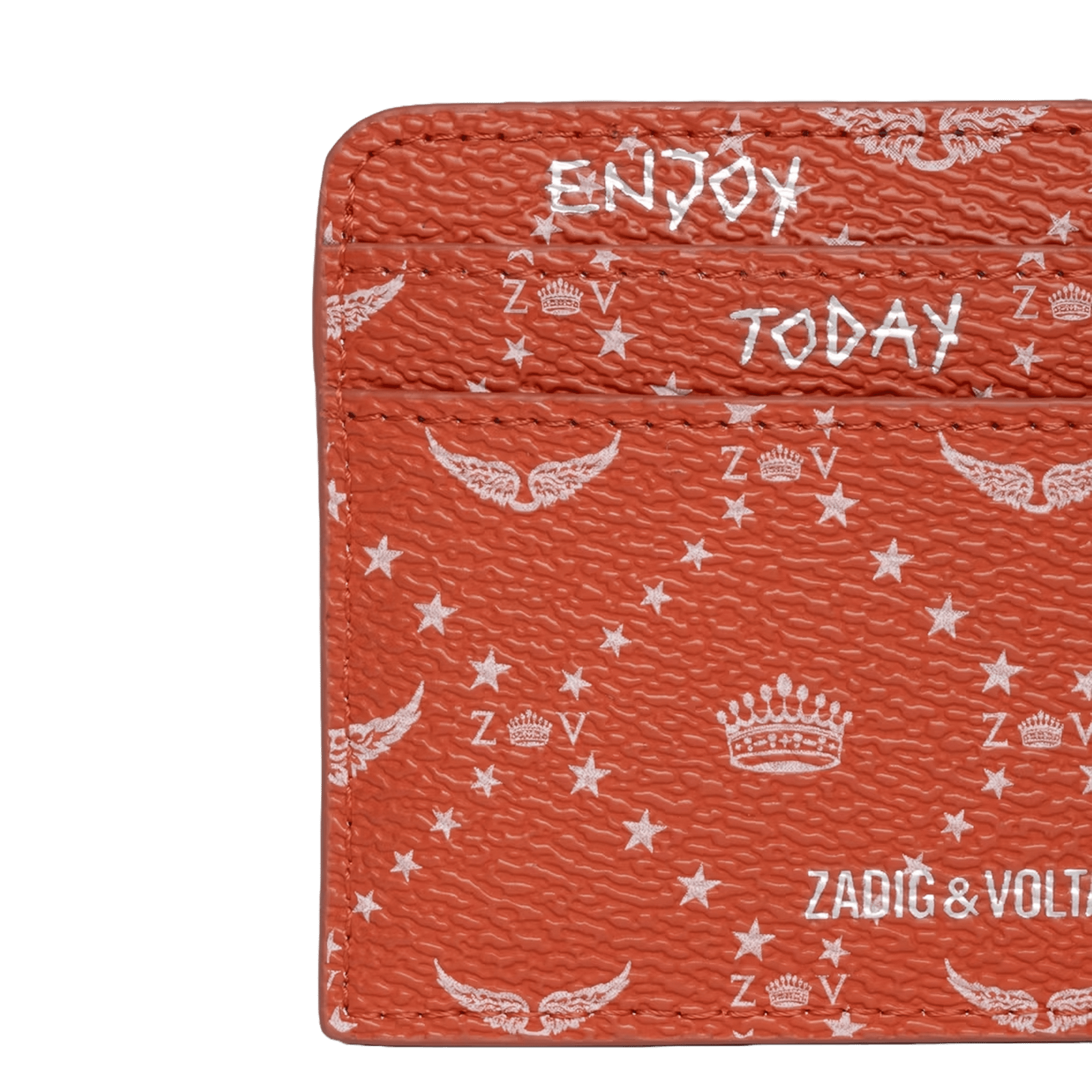 Mini quilted leather card holder ZADIG&VOLTAIRE Orange