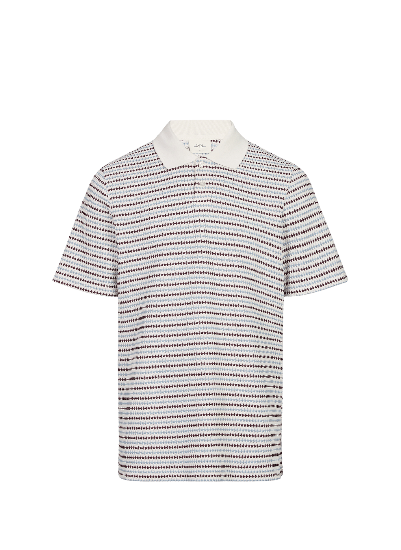 Short-sleeved striped knit polo LES DEUX White