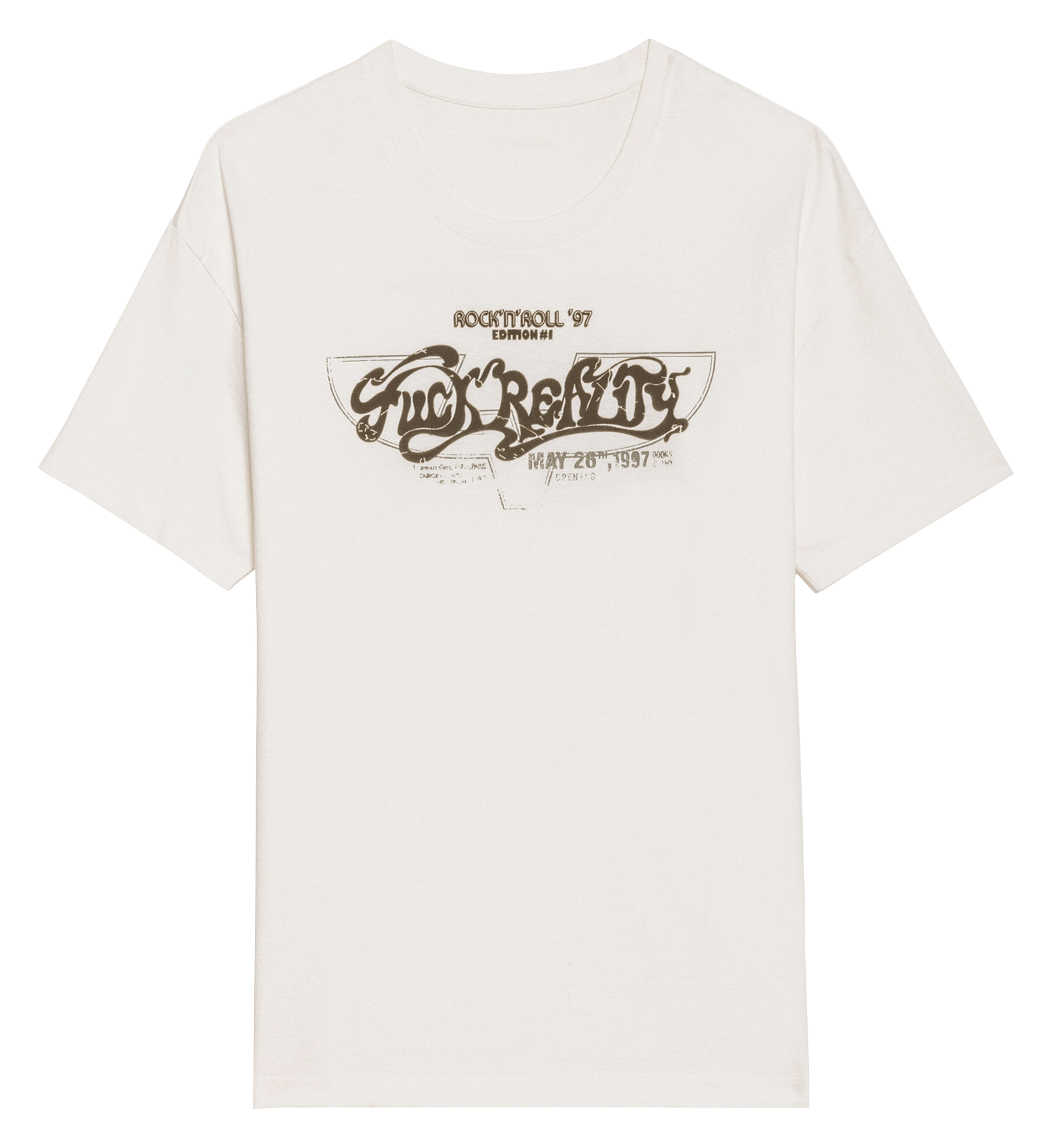 Tee-shirt droit col rond sérigraphié en coton bio toddy ZADIG&VOLTAIRE Blanc