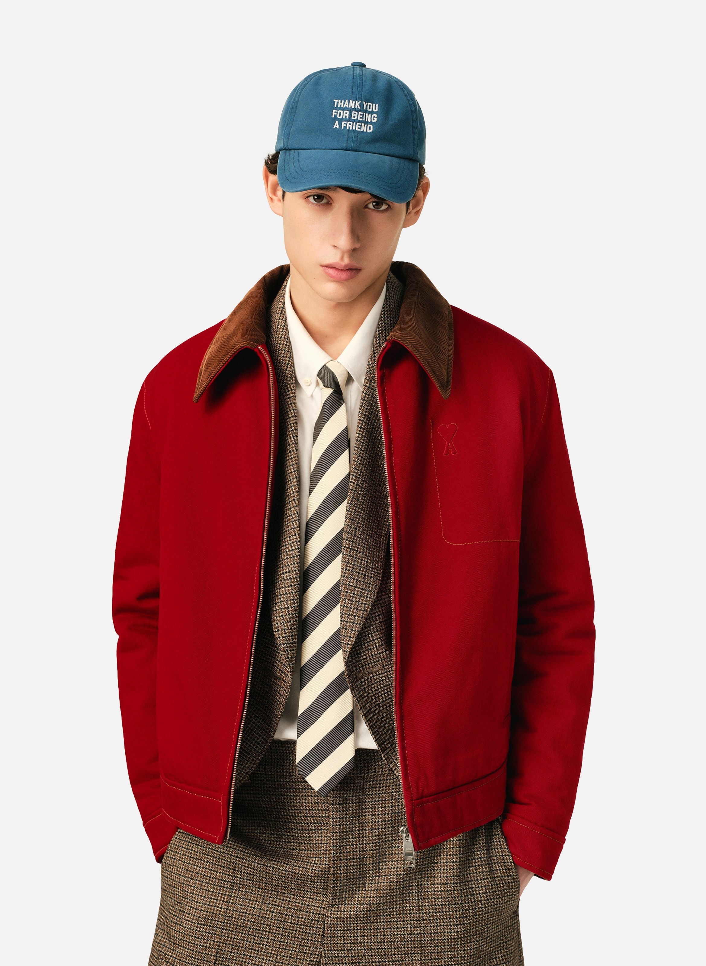 Blouson en coton ami de coeur AMI PARIS Rouge