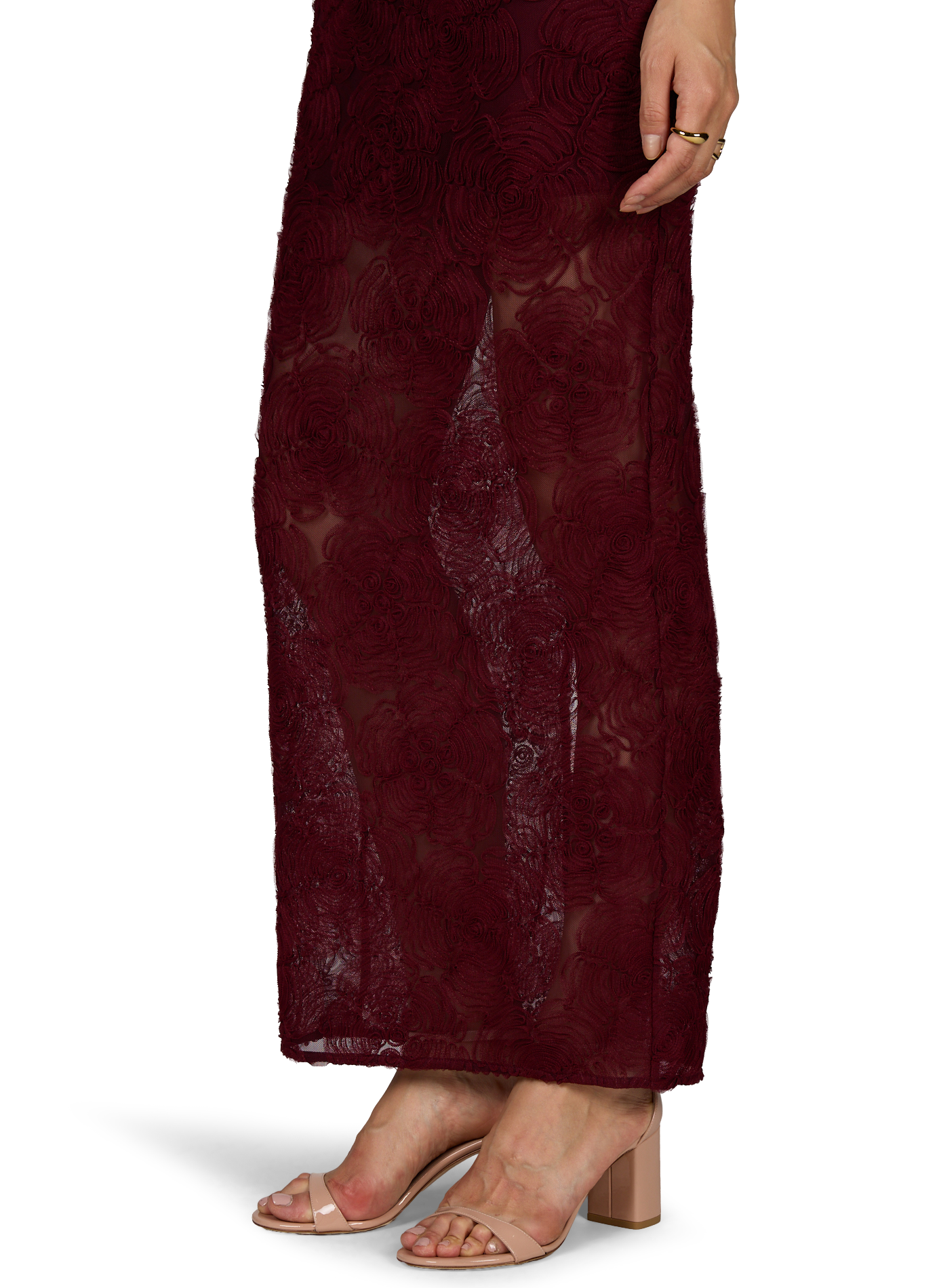 High collar maxi dress ROTATE Red