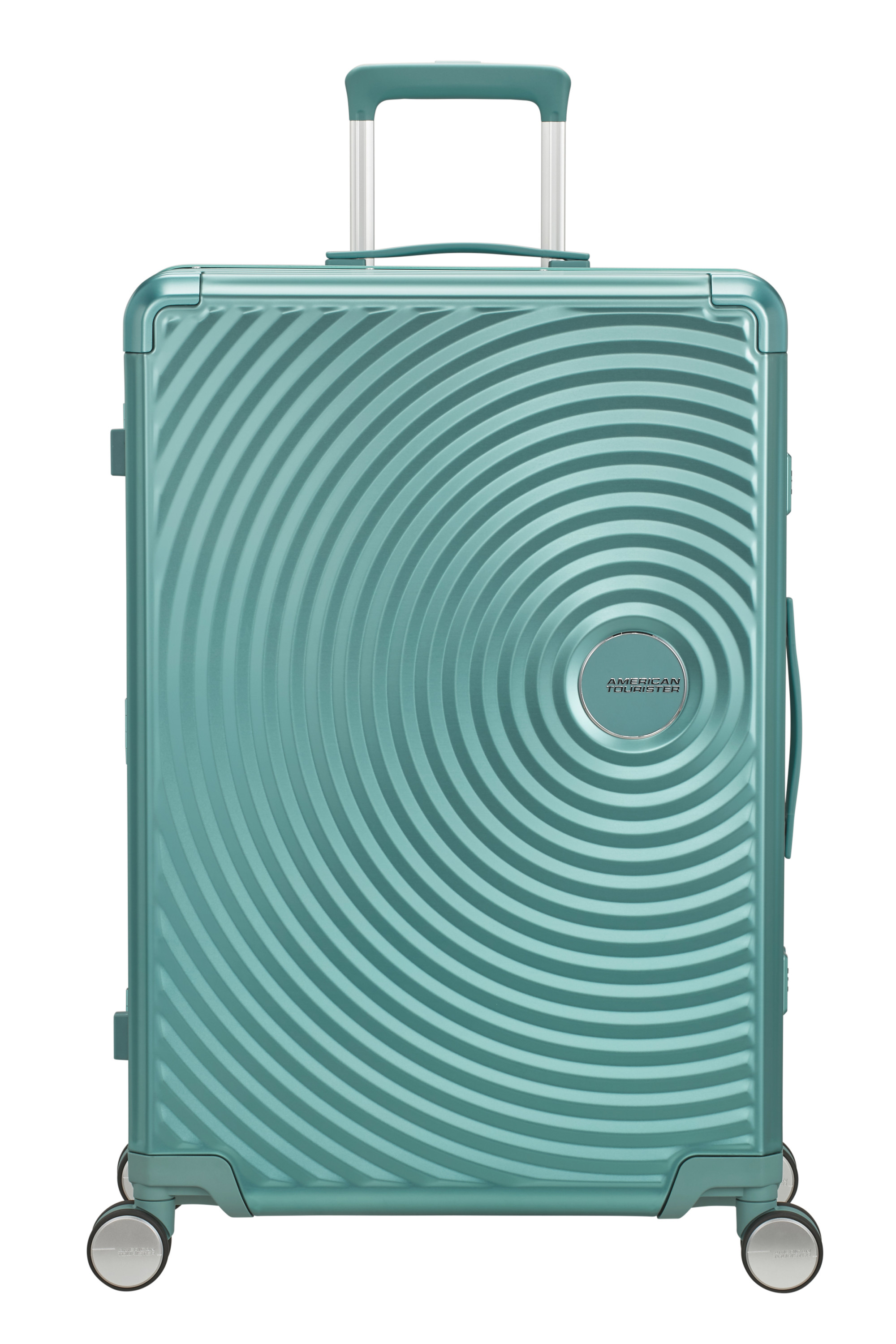 Soundbox alu valise 4 roues taille l AMERICAN TOURISTER Bleu