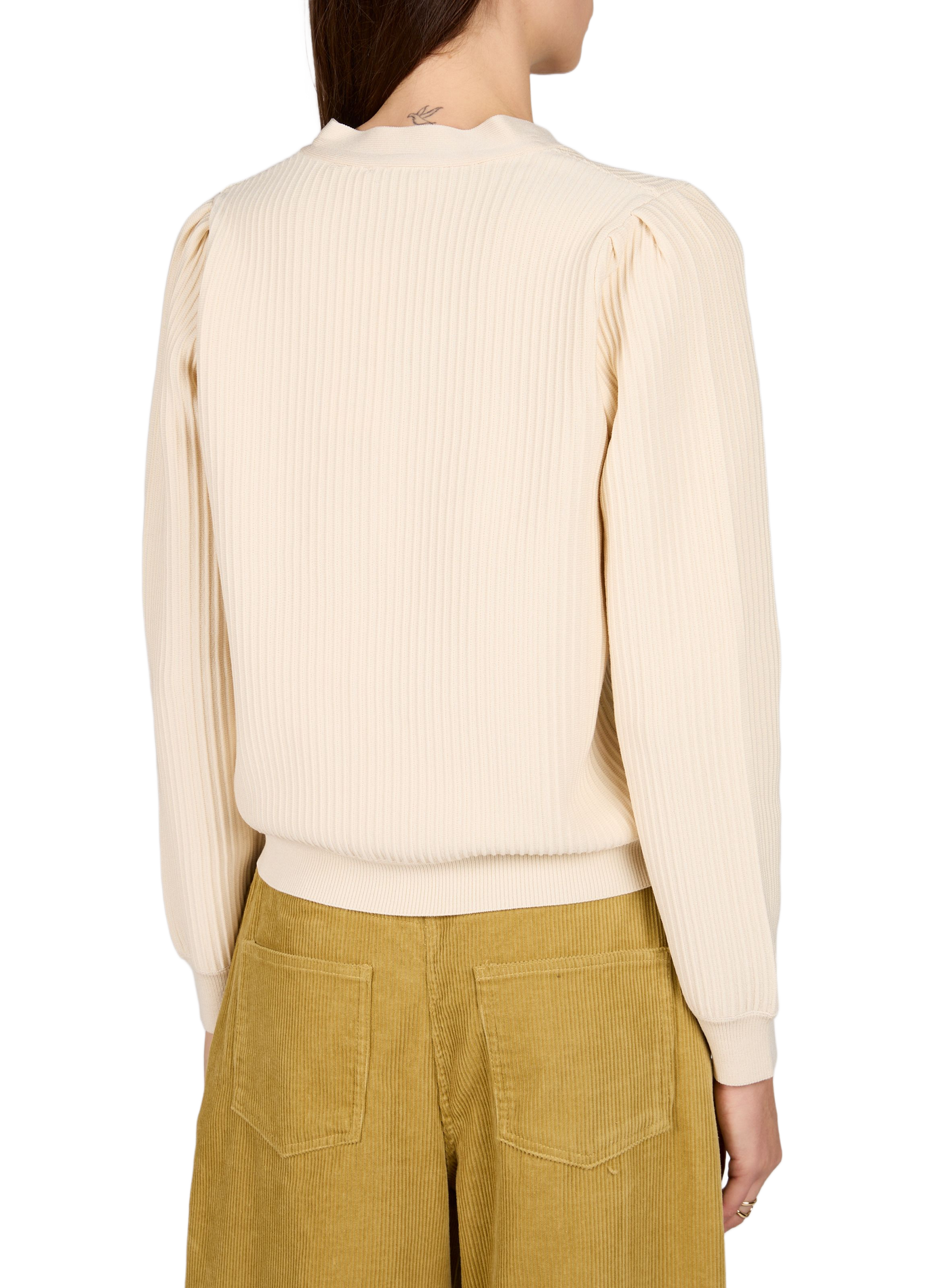 Buttoned V-neck cardigan OBJECT Beige