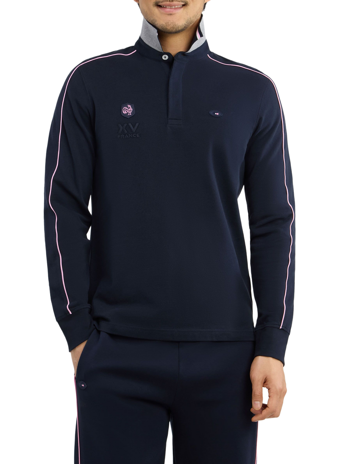 Polo manches longues en coton EDEN PARK Blue