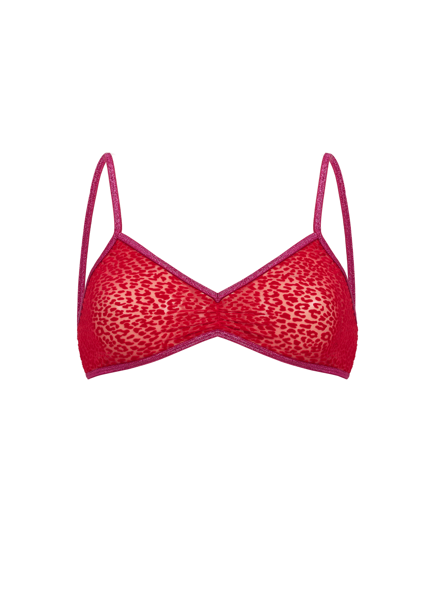 Triangel-BH aus Samtjacquard LA NOUVELLE Rot