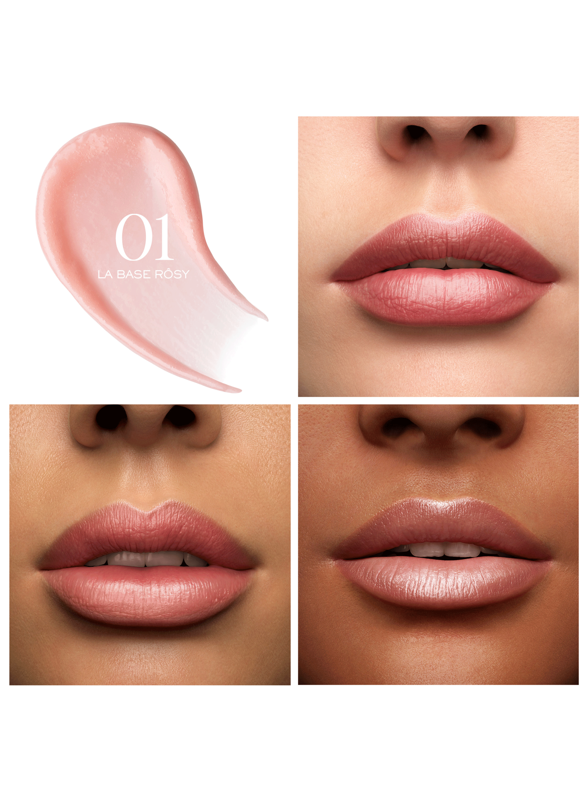 L?Absolu Rouge Cream satin lipstick - Long-lasting hydration and comfort La base rôsy 01 universelle