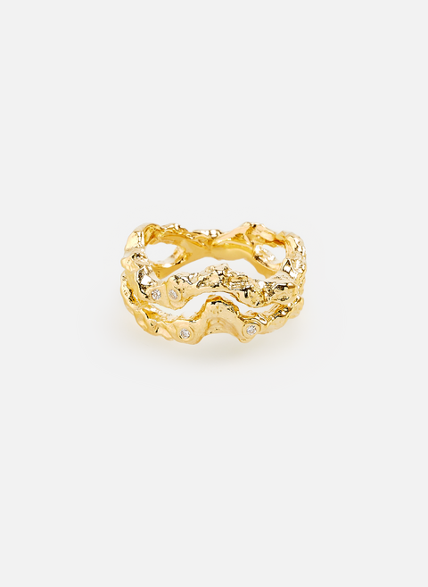 Silver and gold-plated ring Golden RAGBAG 