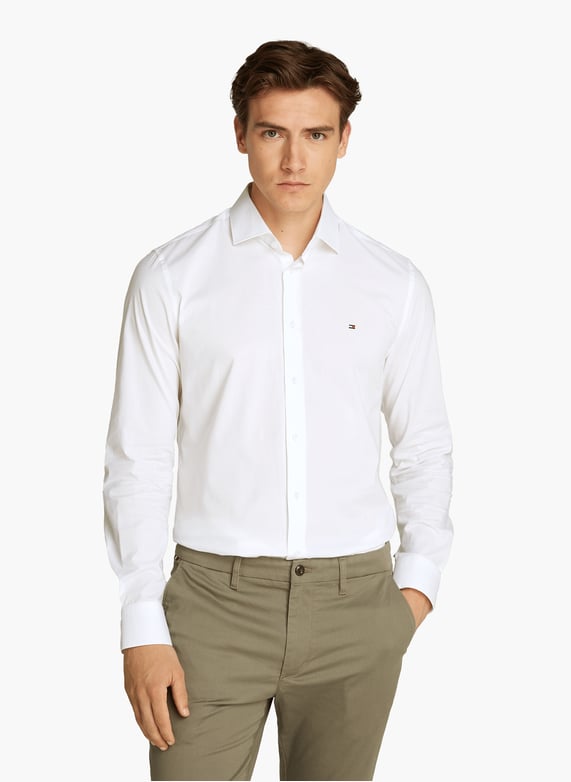 Chemise Ajustée Blanche À Col Surdimensionné | Tops | PLT FR Chemise Ajustée Blanche À Col Surdimensionné | Tops | PLT FR