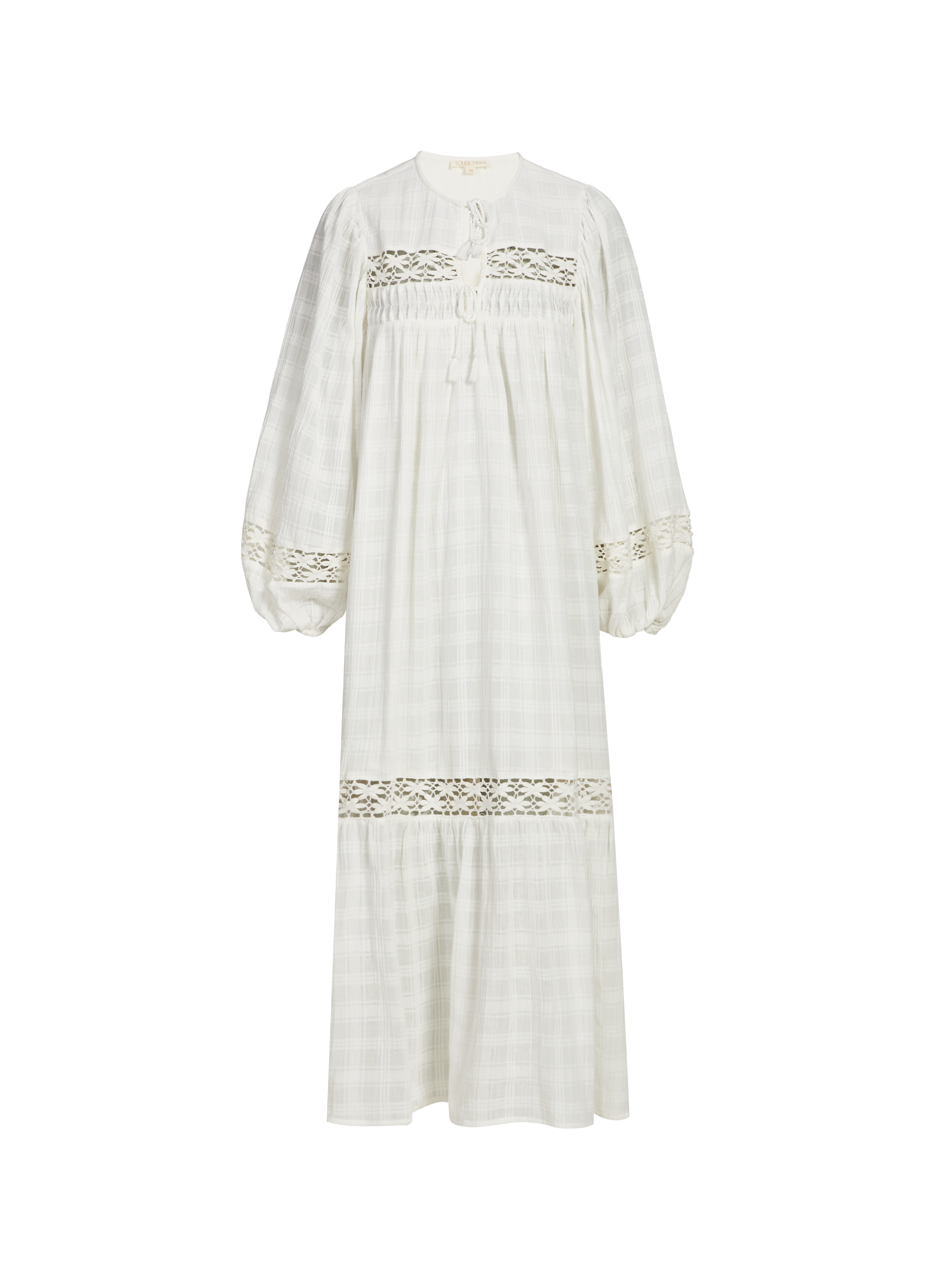 Robe longue brodée en coton bio LOUISE MISHA Beige