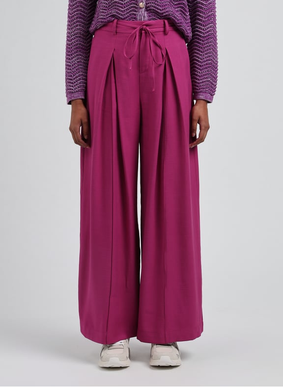 Pantalon large à plis Julio Rose by SUNCOO SUNCOO Pantalon large à plis Julio Rose
