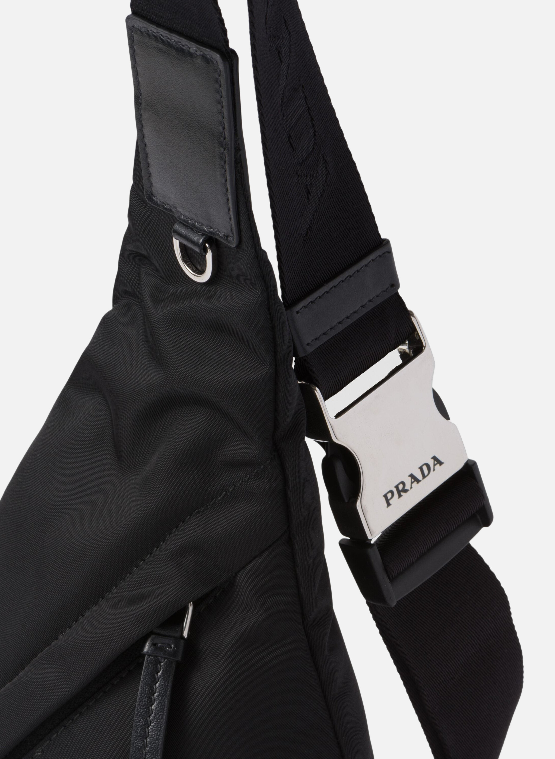 Sac à dos en re-nylon et cuir PRADA Noir