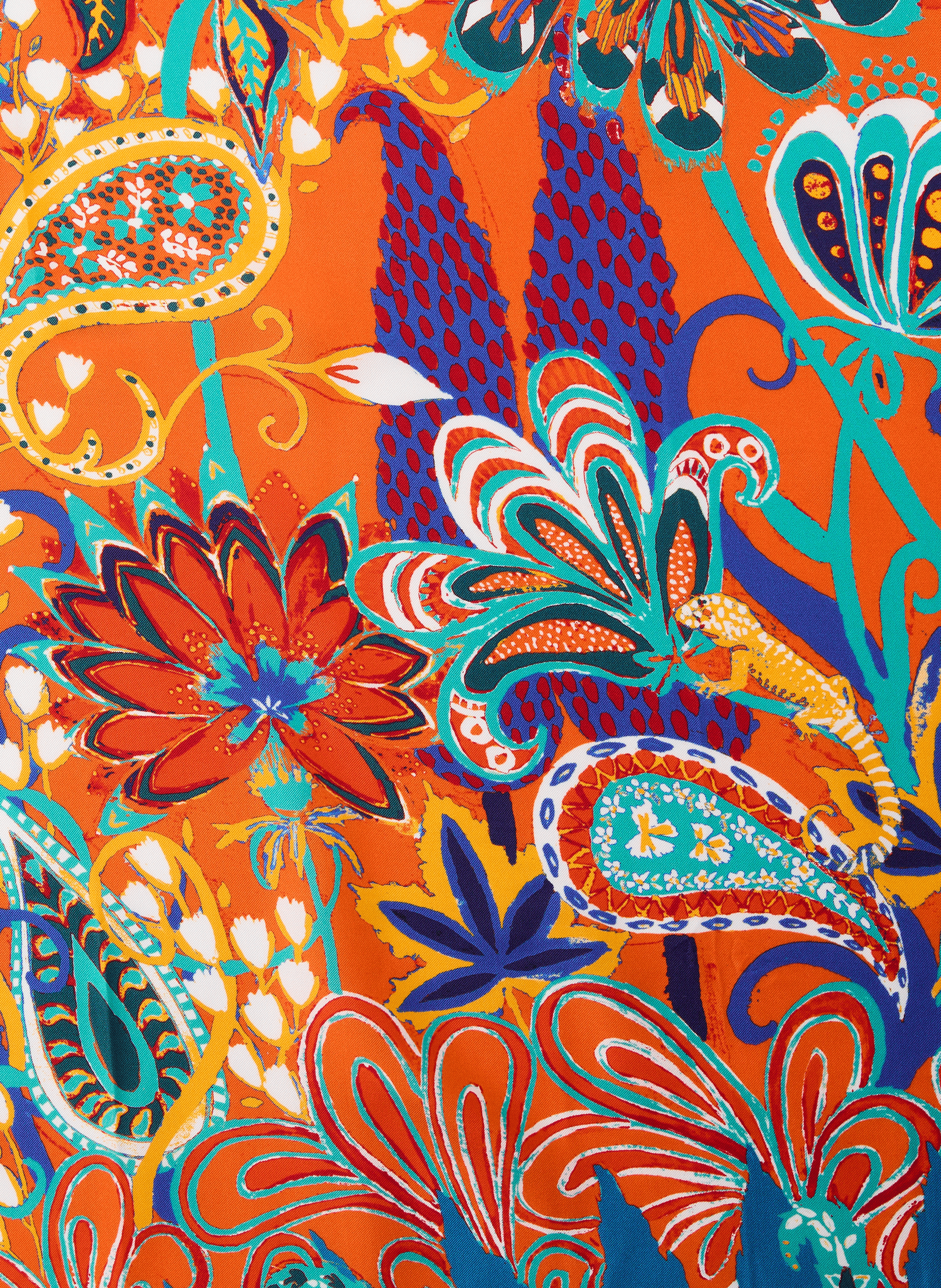 Foulard Fanny en laine et soie PETRUSSE Orange