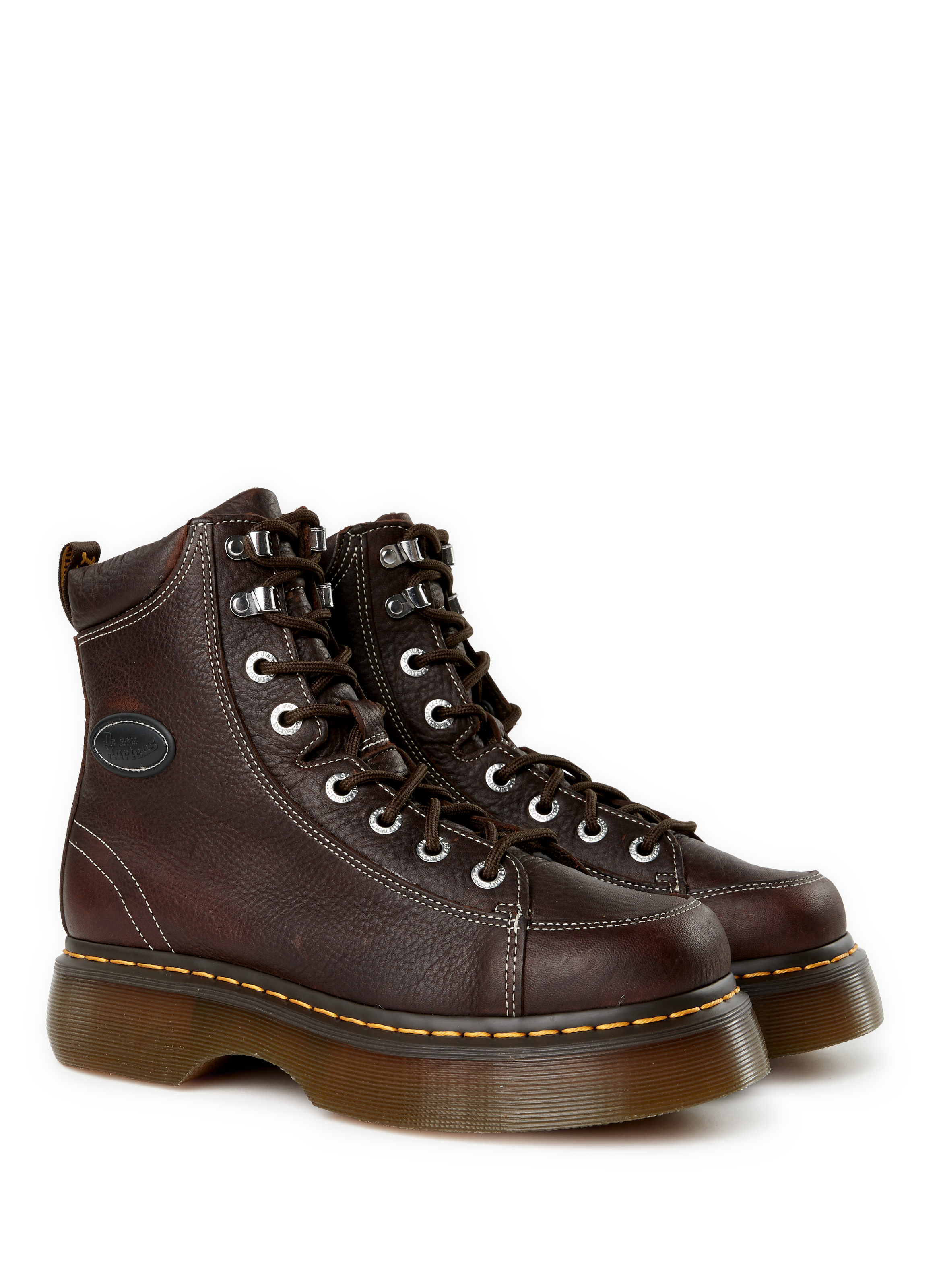 Bottines compensées en cuir DR. MARTENS Marron