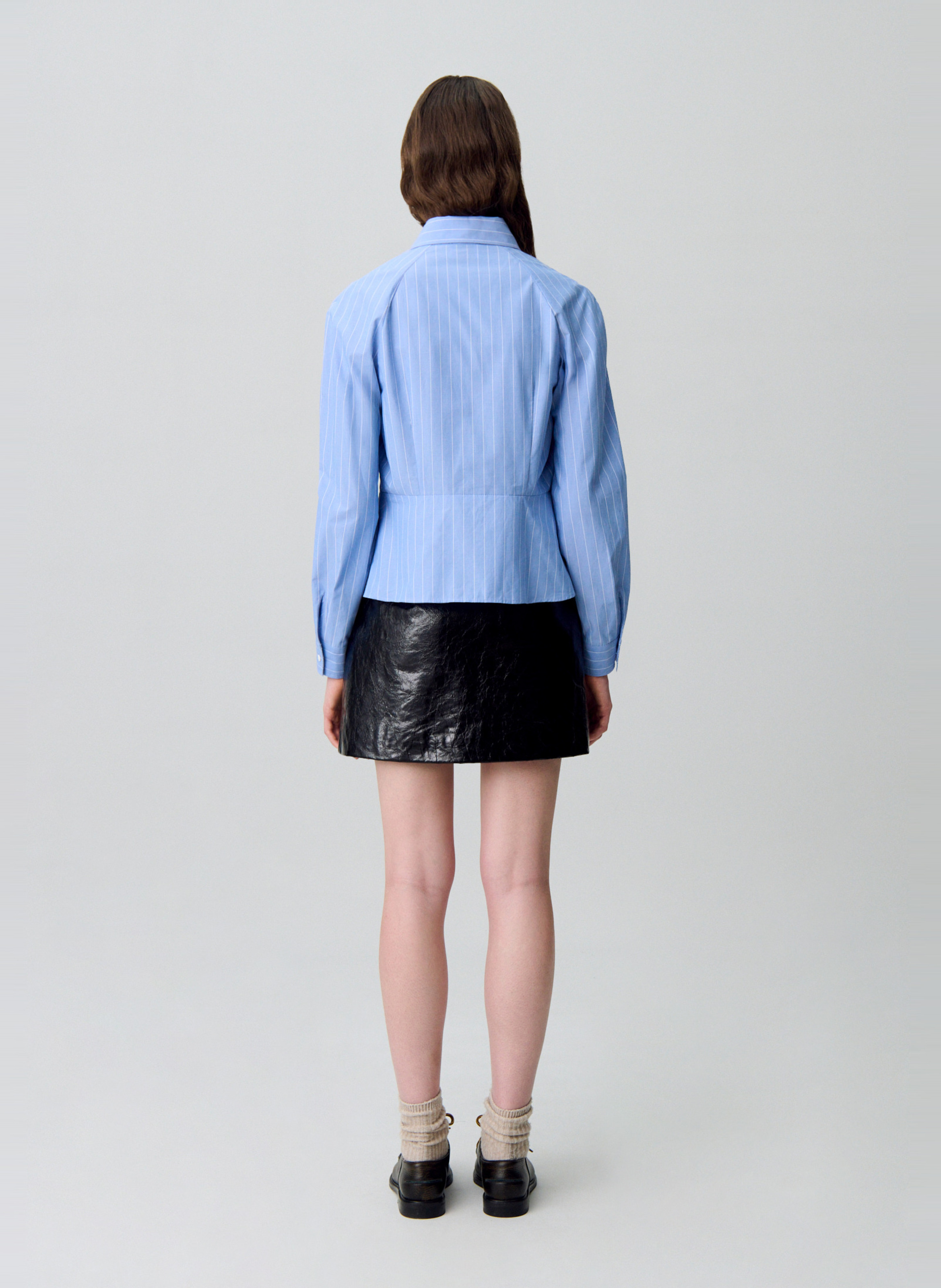 Chemise droite col classique en coton rayé chloelia CLAUDIE PIERLOT Multicolore