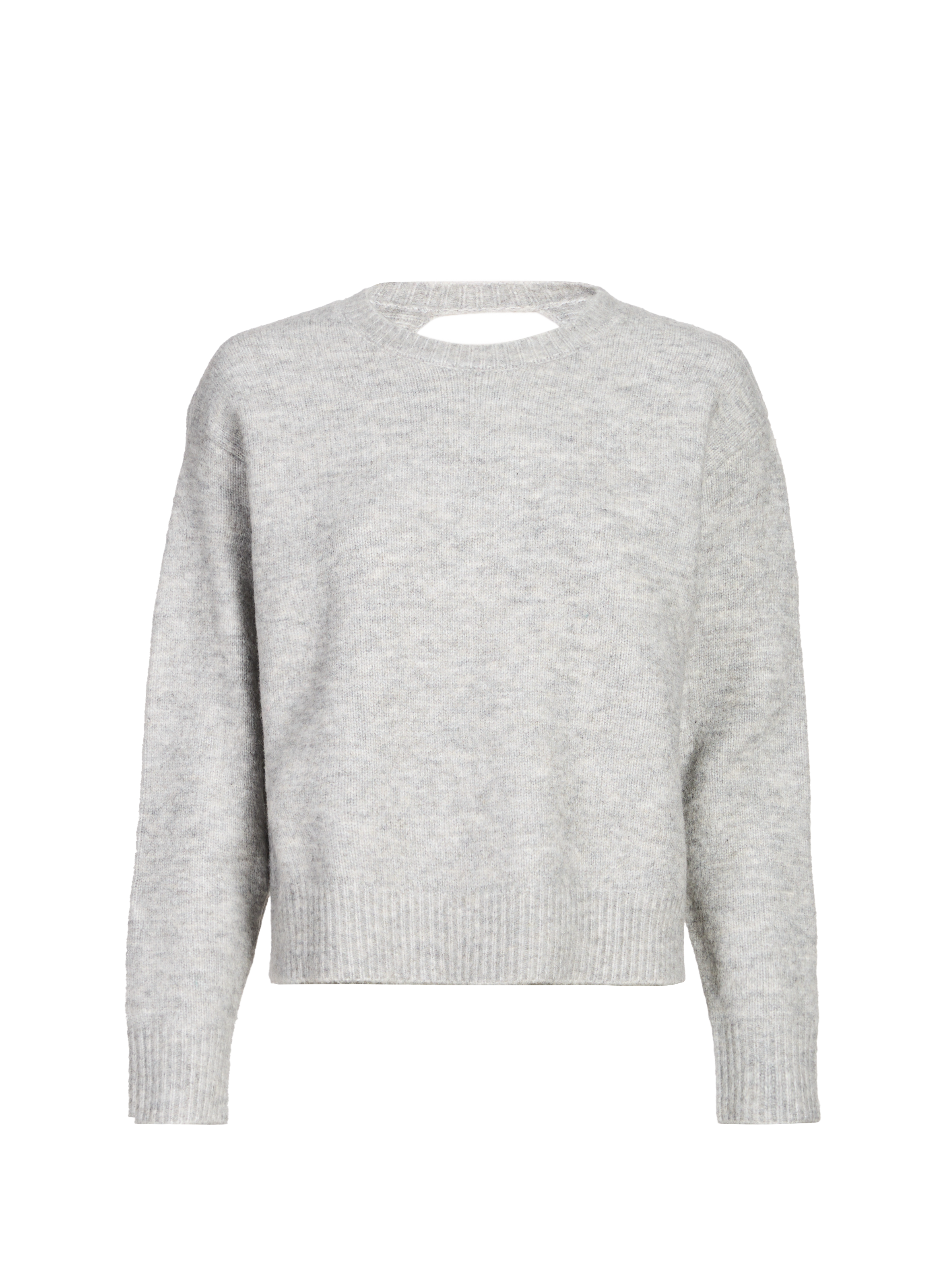 SUNCOO Pull droit dos ouvert en maille mélangée Gris