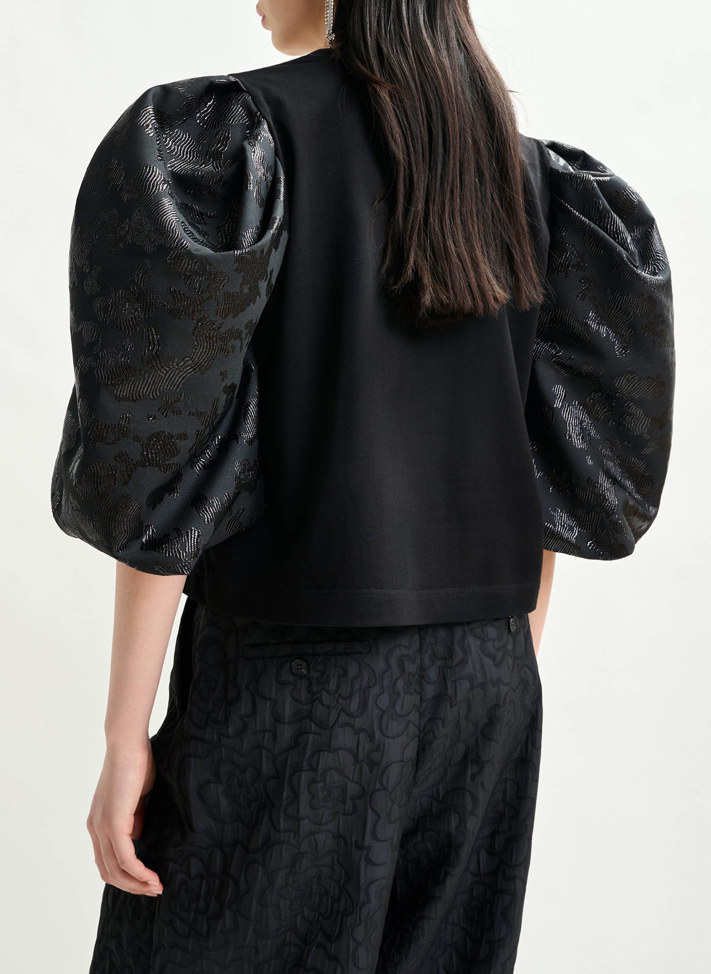 Top droit col rond en coton imortal ESSENTIEL ANTWERP Noir