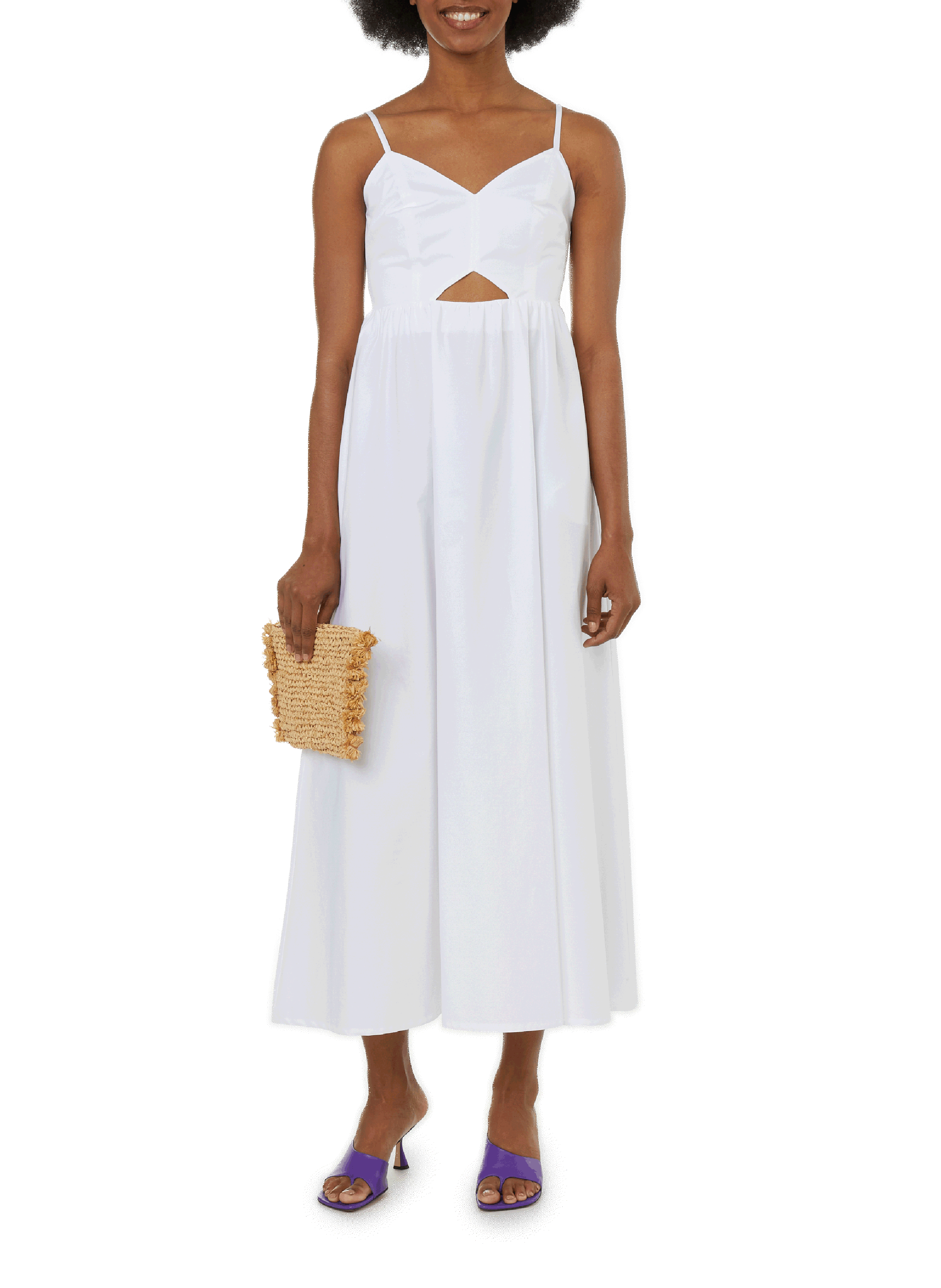 SAISON 1865 Robe longue en coton Blanc