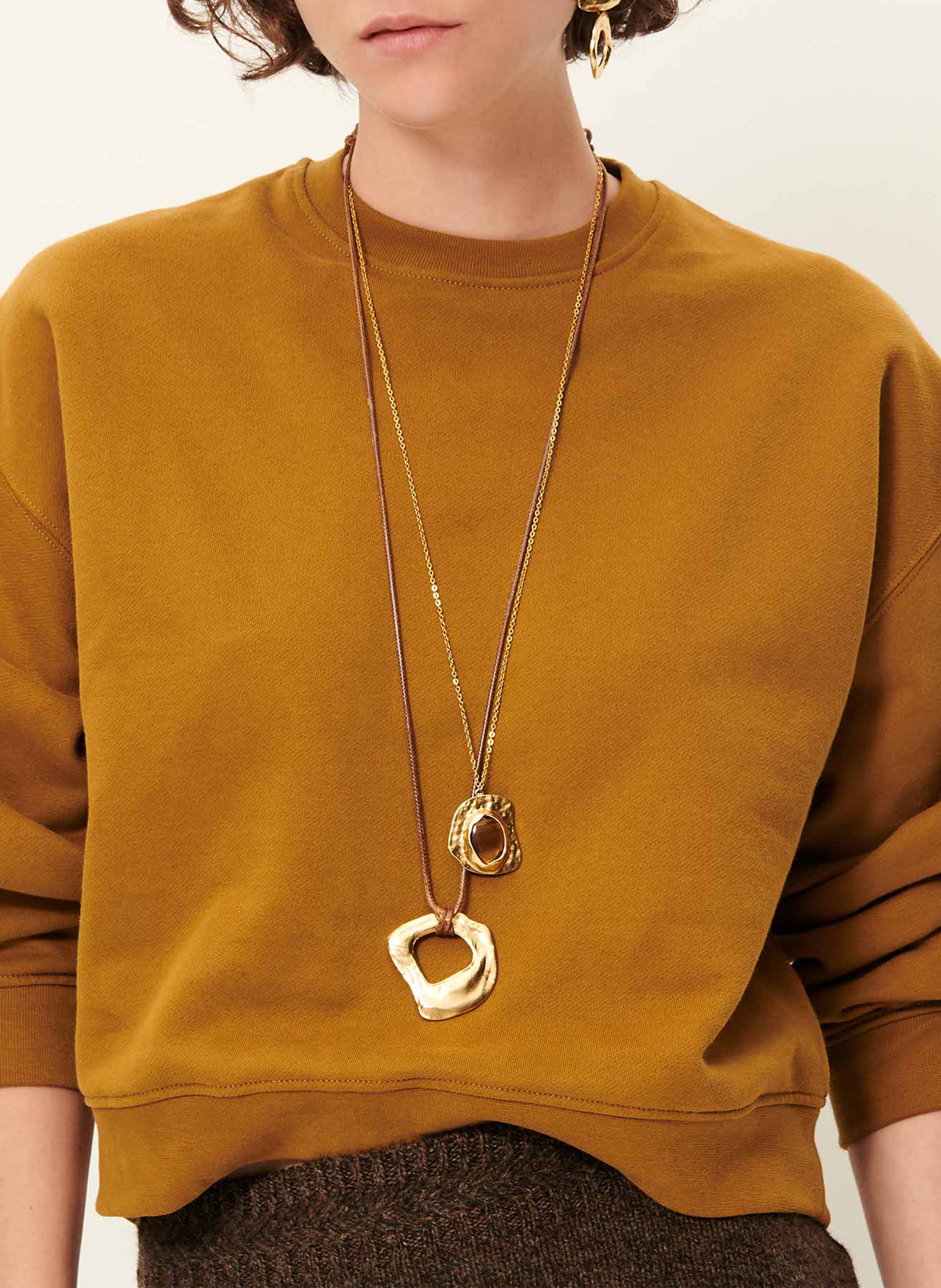 Collier en coton et laiton recyclé drew SESSUN Doré