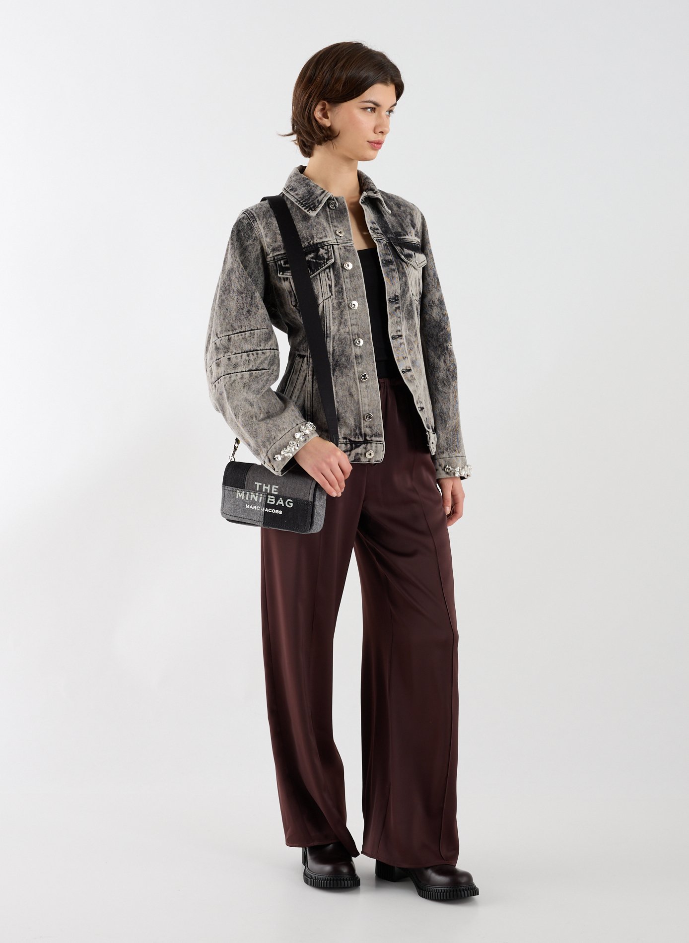 Veste délavée col classique en coton MARQUES ALMEIDA Noir