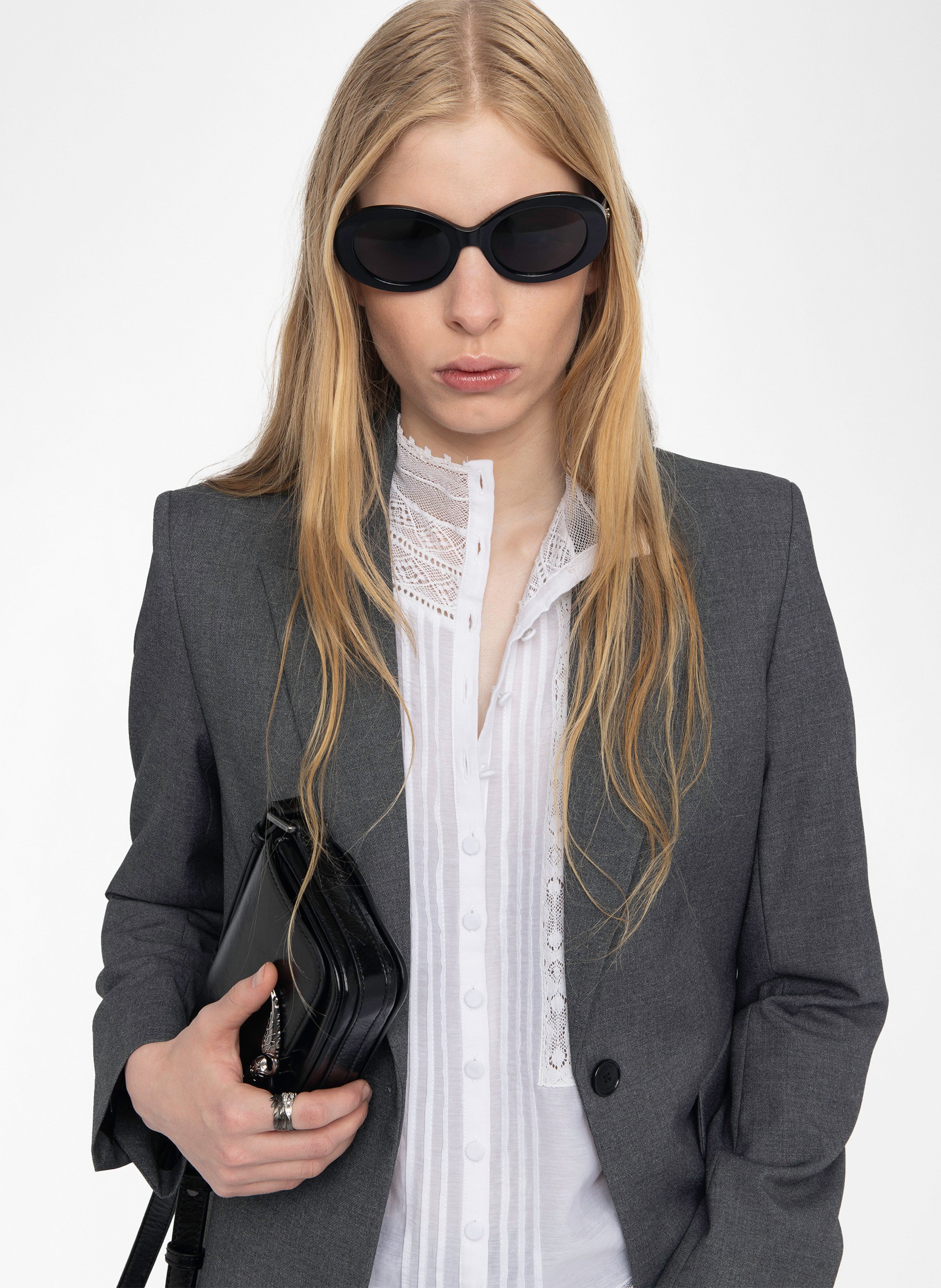 Blazer droit à strass vavy ZADIG&VOLTAIRE Gris