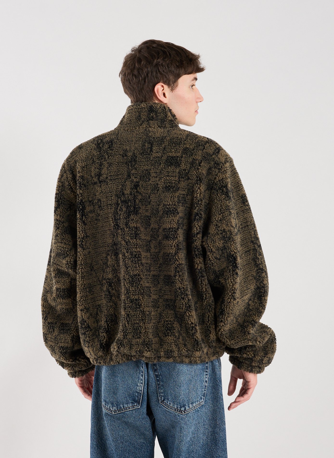 Oversized high-neck Eween fleece jacket ROA Khaki