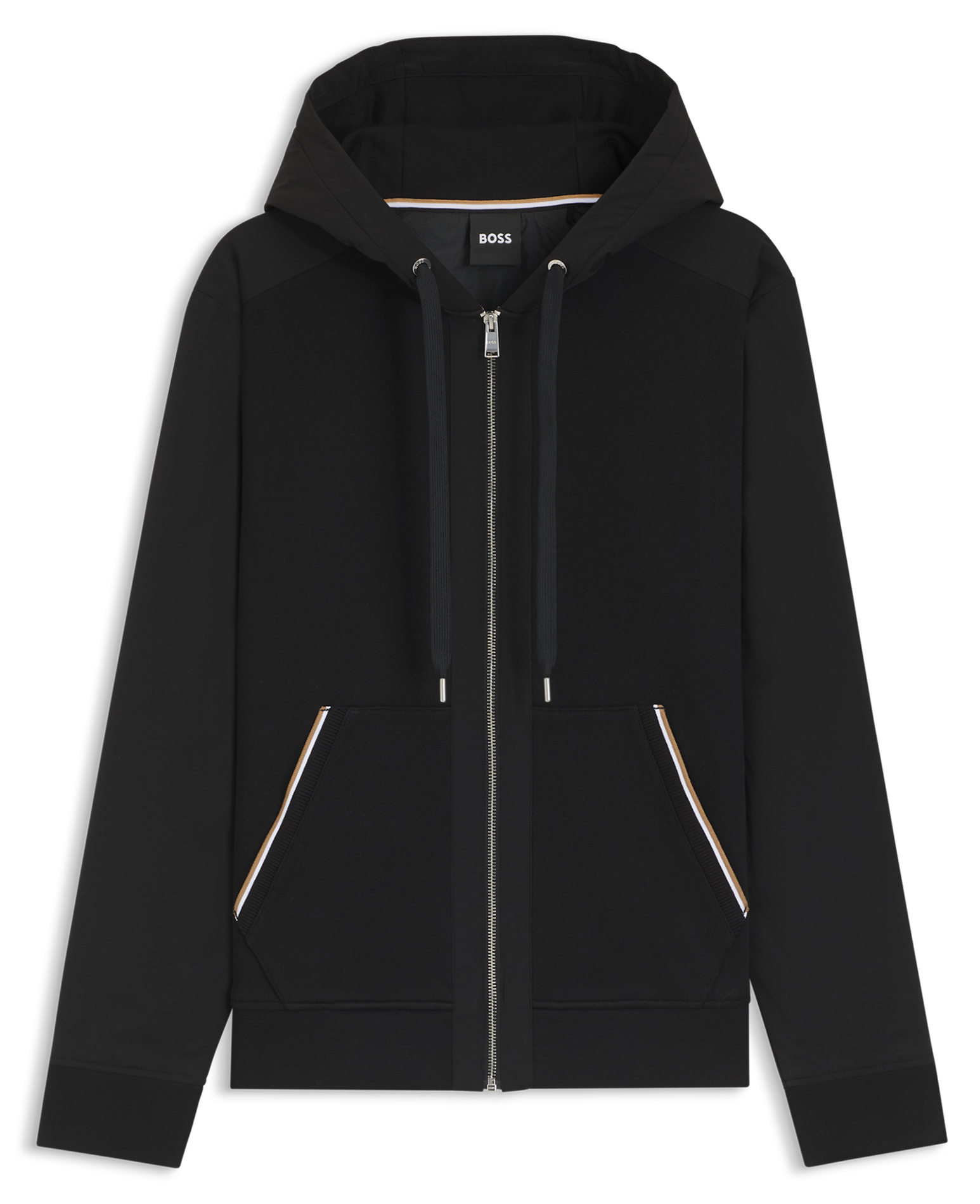 Sweatshirt col rond en coton BOSS Noir