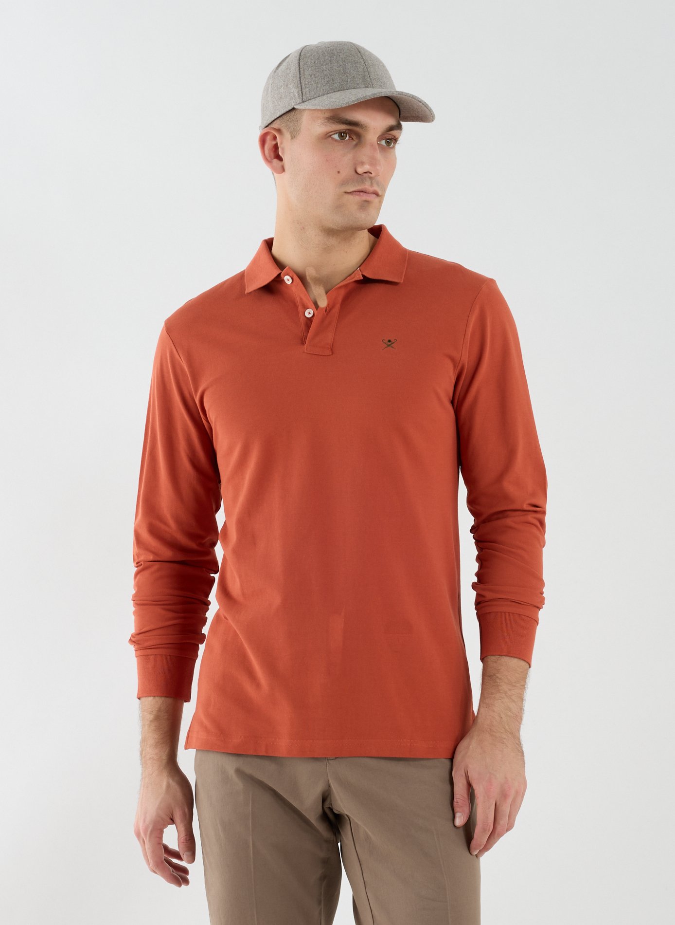 Long sleeve polo shirt HACKETT Beige