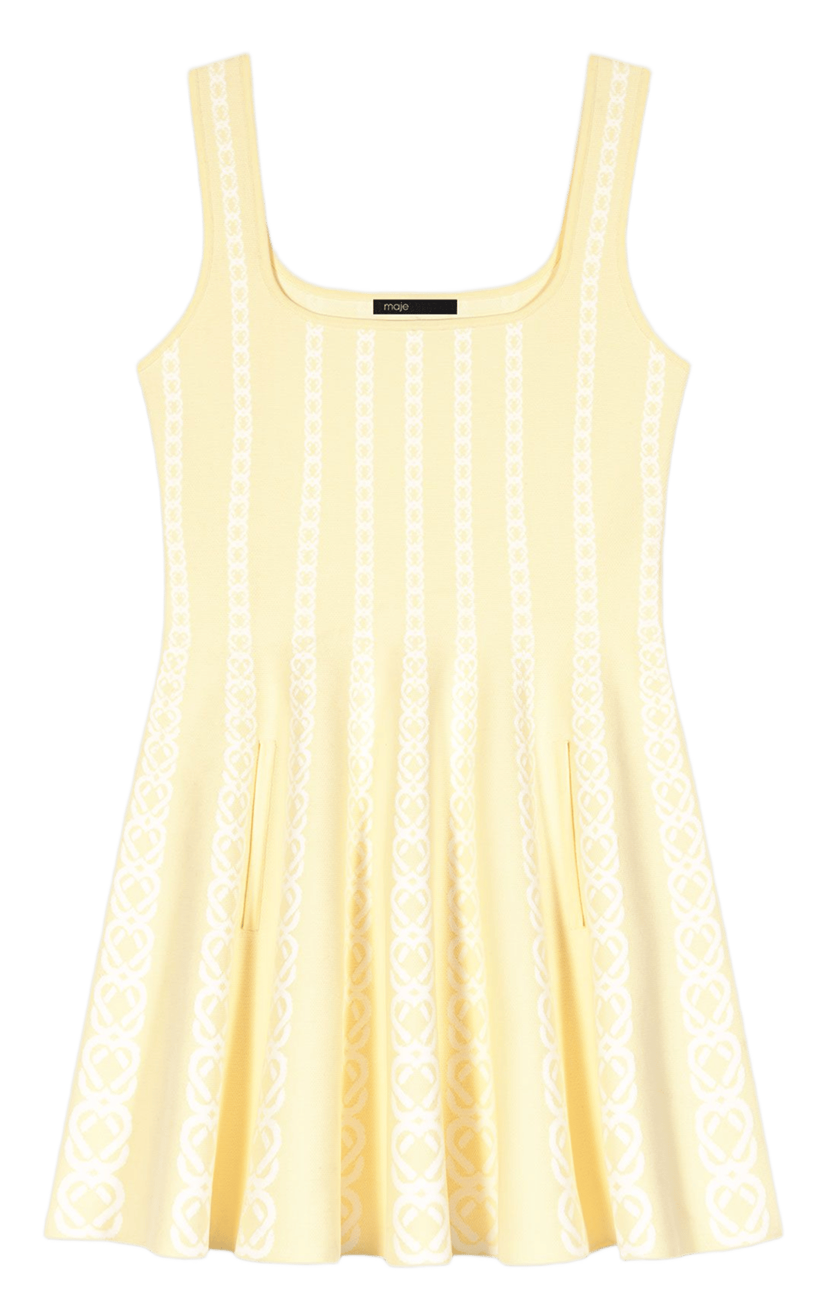Robe courte col carré MAJE Jaune